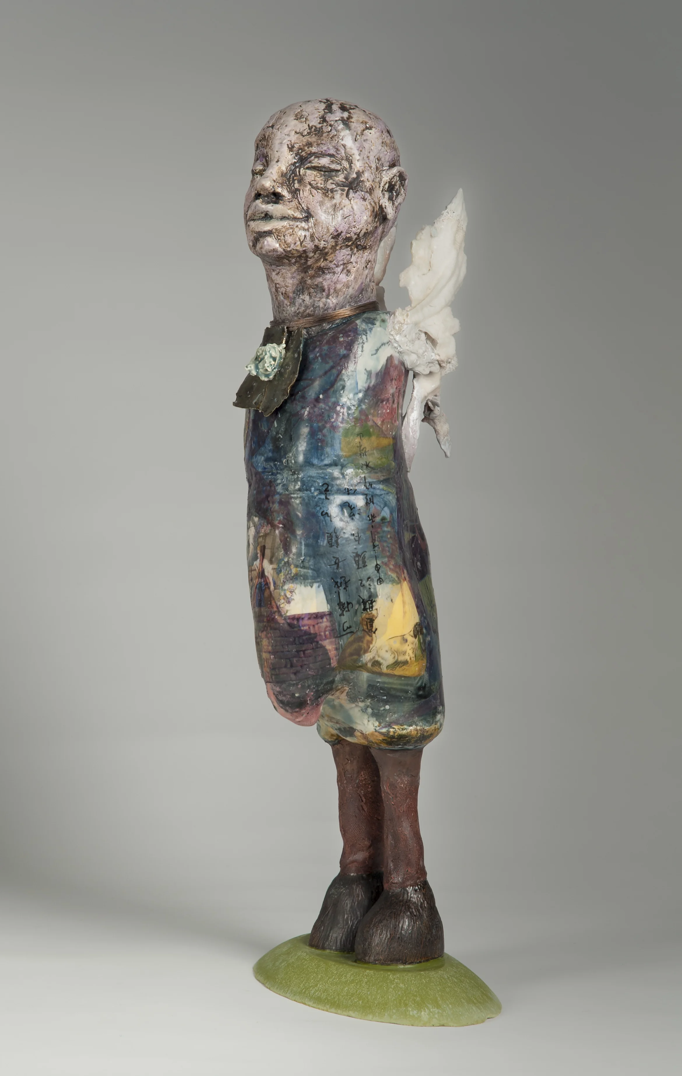 Dream Traveler, 16″H, porcelain, cement, 2016