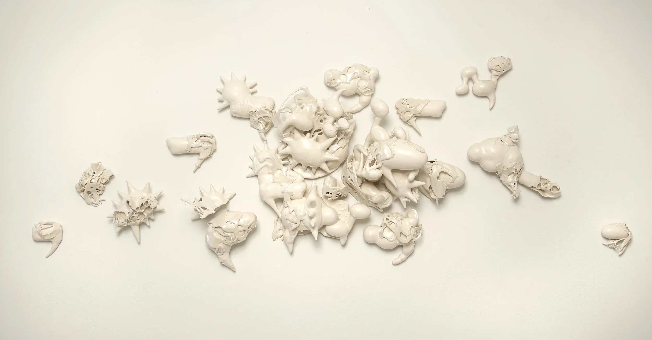 Stream, 2′H x 5′W, porcelain, 2016