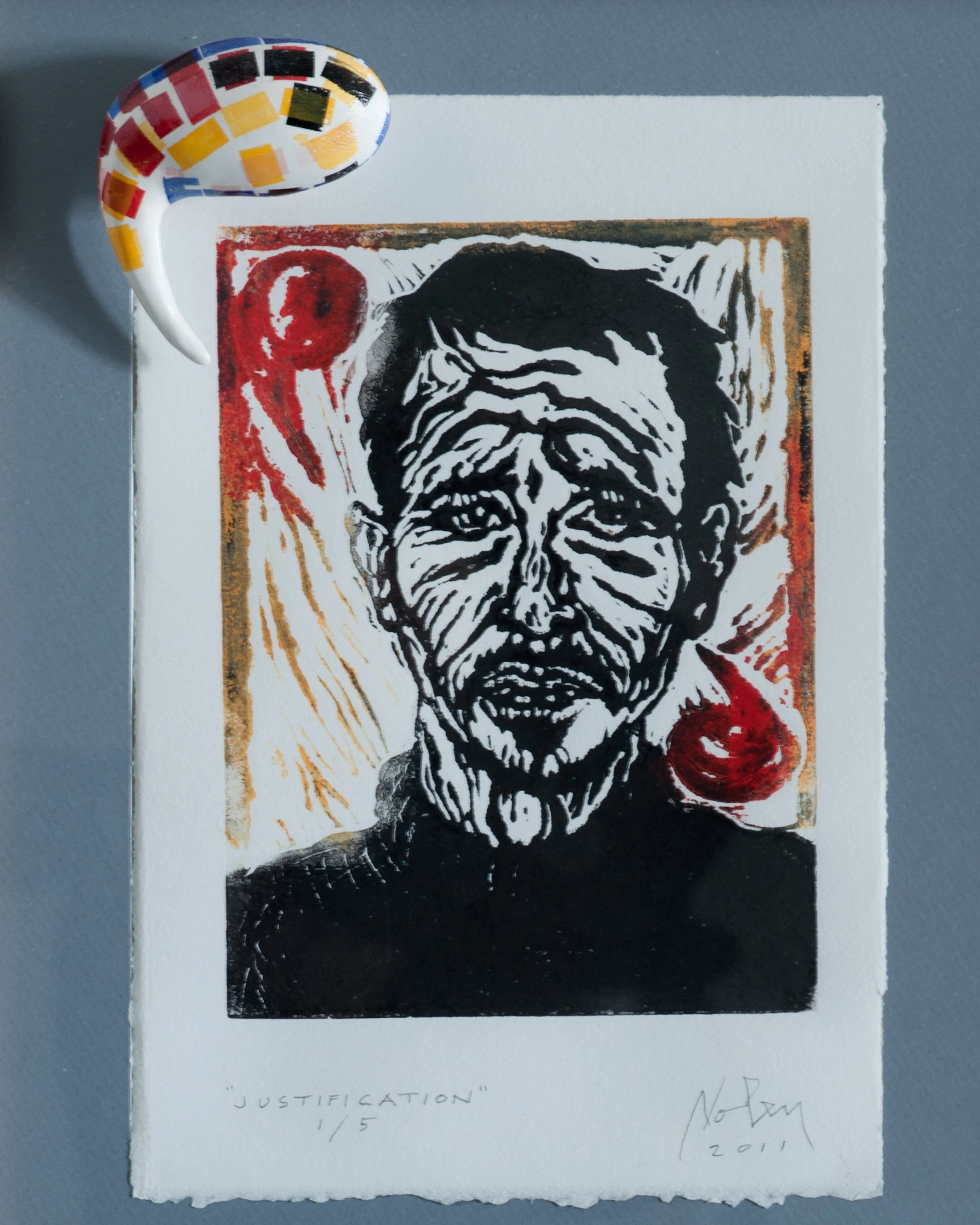 Justification, 6″x9″, paper, porcelain, 2012