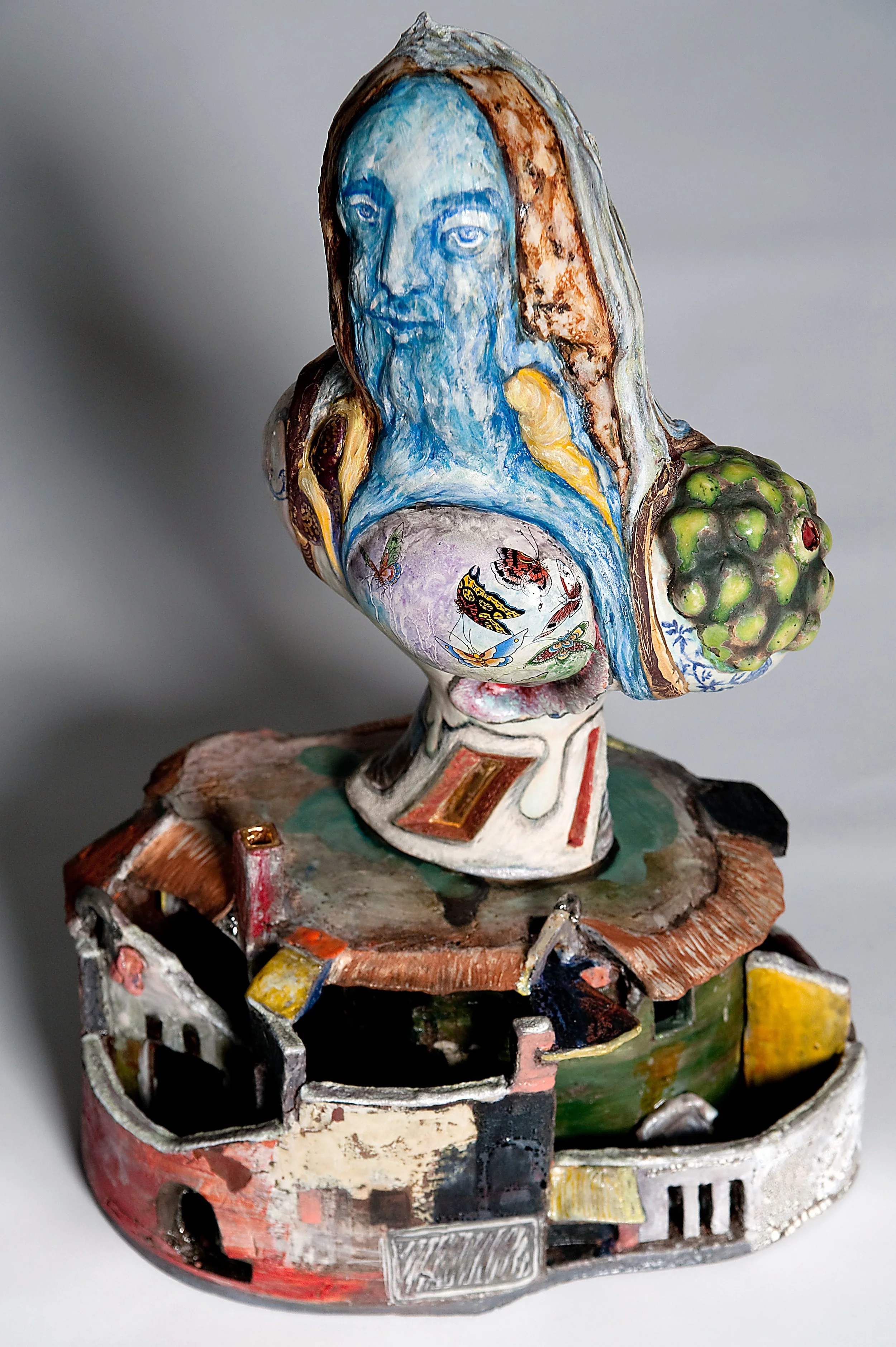 Our Lady of Flux and Change, 15″W x 10″D x 19″H, multiple fired porcelain, 2010