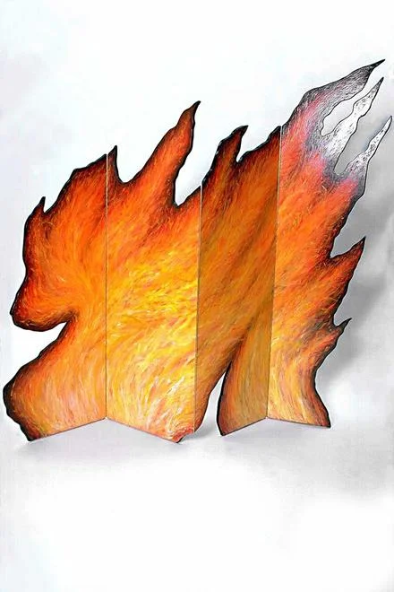 Howard Meister, Suspicious Origin , 1982. Hand painted alkyd on birch plywood.jpg