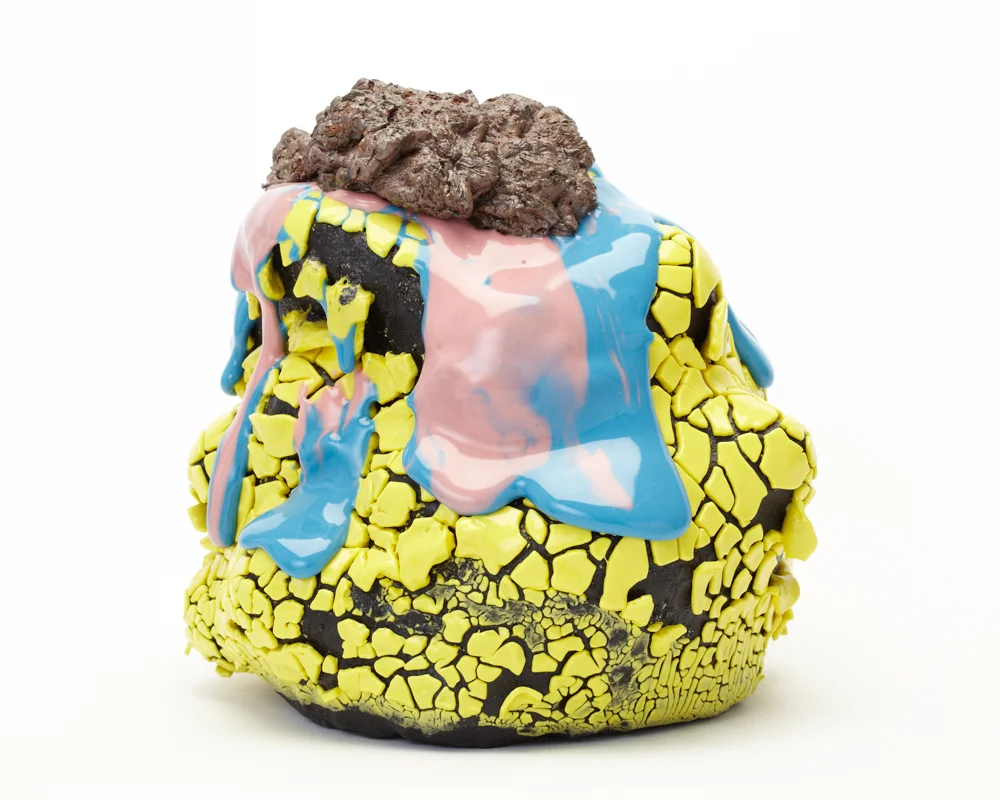 Takuro Kuwata, untitled, 2018. Porcelain, glaze, stone, pigment.