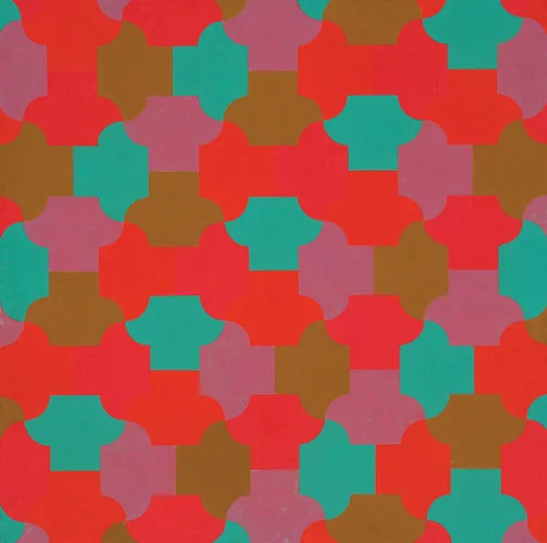 George Woodman: A Gentle Tesselation , 1970, oil on canvas, 48 inches square. Courtesy Charles Woodman. © Estate of George Woodman.