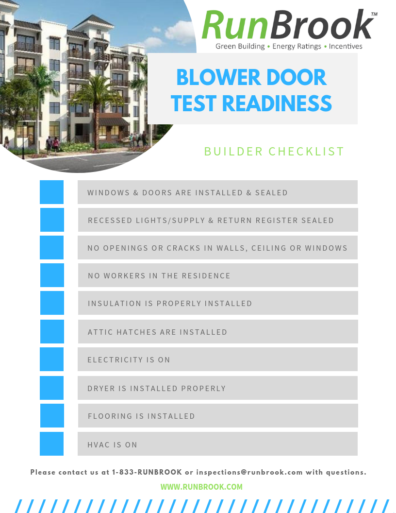 Blower Door Test Ready Checklist — RunBrook