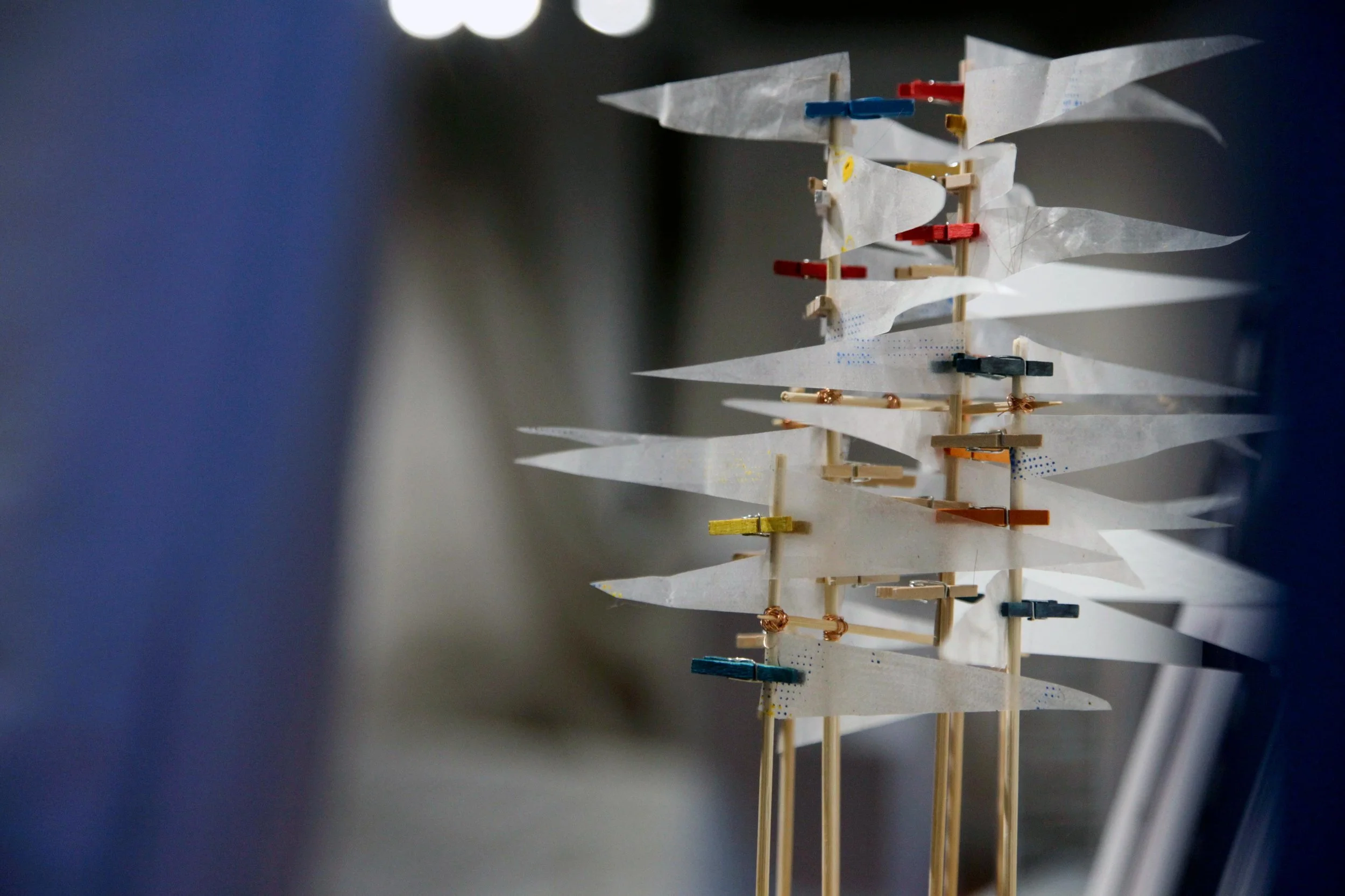 Well Past the Echo detail, maquette for "Flag Forest" 2017