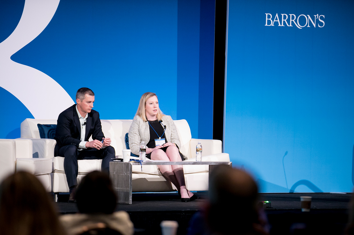  Justin Anderson (left) and Hannah Buschbom (right) presenting “BUILDING CENTERS OF INFLUENCE and Creating a Collaborative Network for Female Leaders” at Barron’s Top Advisory Teams Summit in Las Vegas, NV. Photo Credit:  LILA PHOTO  