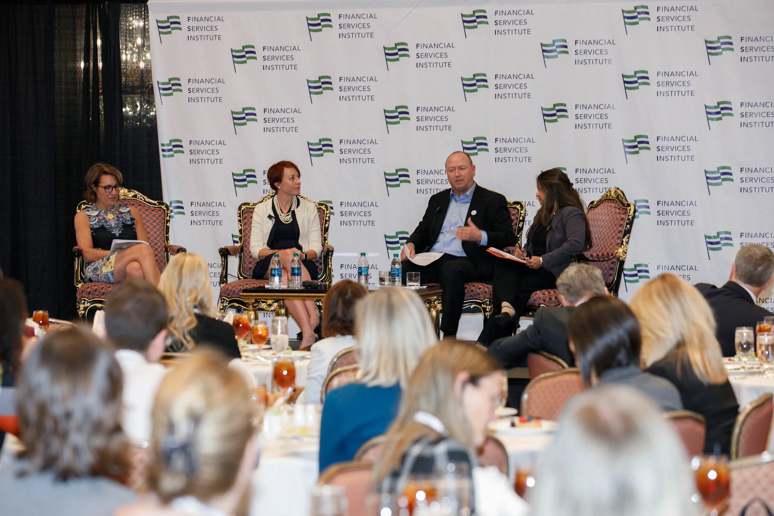 Advancing Women in Leadership Workshop panel discussion at Financial Services Institute (FSI) Forum 2018 in Salt Lake City, UT. Pictured left to right, Samantha O’Neil, Amy Philbrook, Thomas Goodson and Sarita Bhagwat. Photo Credit: Kinser Studios