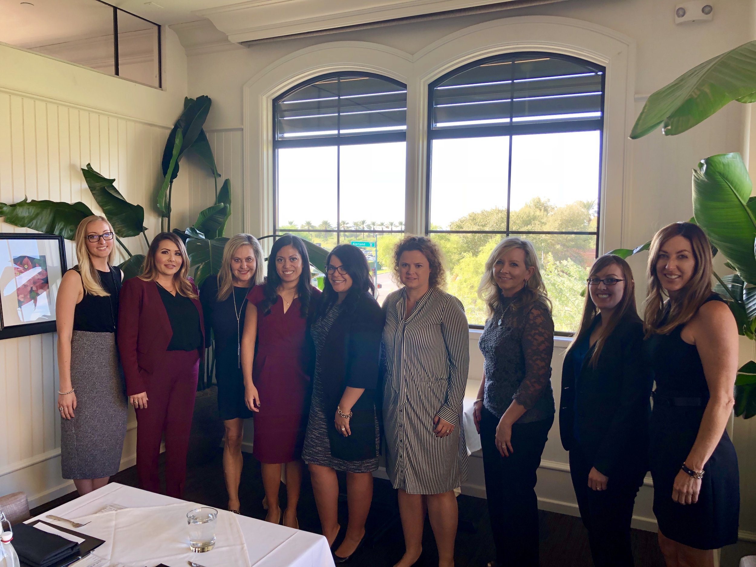  Pictured from left to right: Alissia Zenhausern, Angela Lowery, Lisa Payne, North Scottsdale Chapter Head Rea Mayer, Analise Zaremba, Unknown, Unknown, Unknown, and Susan Underwood. 