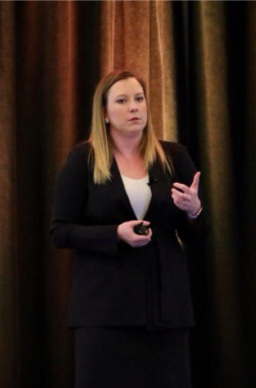 Cofounder of The W Source™ Hannah Buschbom speaking to the Cambridge Community of Women on “Intentional Networking” at the Cambridge Women Advisers Summit in Fort Worth, TX. Photo Credit: @CambridgeIBD