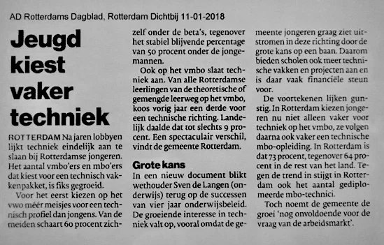 Jeugd kiest vaker techniek