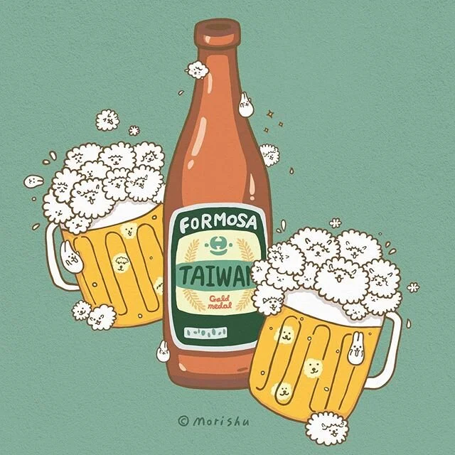 Hooray !! #TGIF 😎 ⁣⁣
週末小確幸，還沒下班就已經開始期待今晚的老友聚會！⁣
⁣
先來一杯冰冰涼涼的泡泡羊啤酒，再來一串燒烤！🍺🍺⁣ 好酒、好菜、好朋友～開心，就是這麼簡單～☺️⁣⁣
⁣
#beer #taiwanfood #taiwanbeer #morishu #summer ⁣