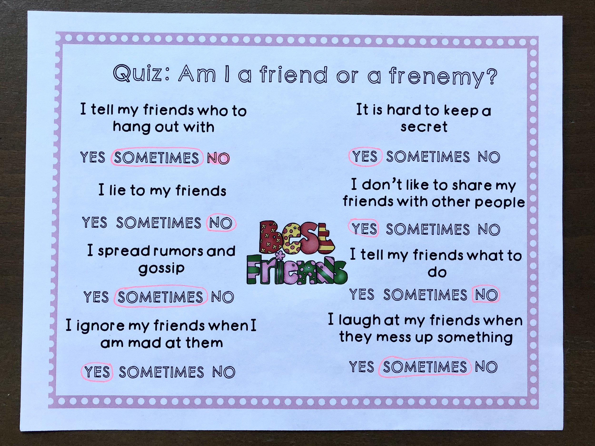 friend or frienemy quiz