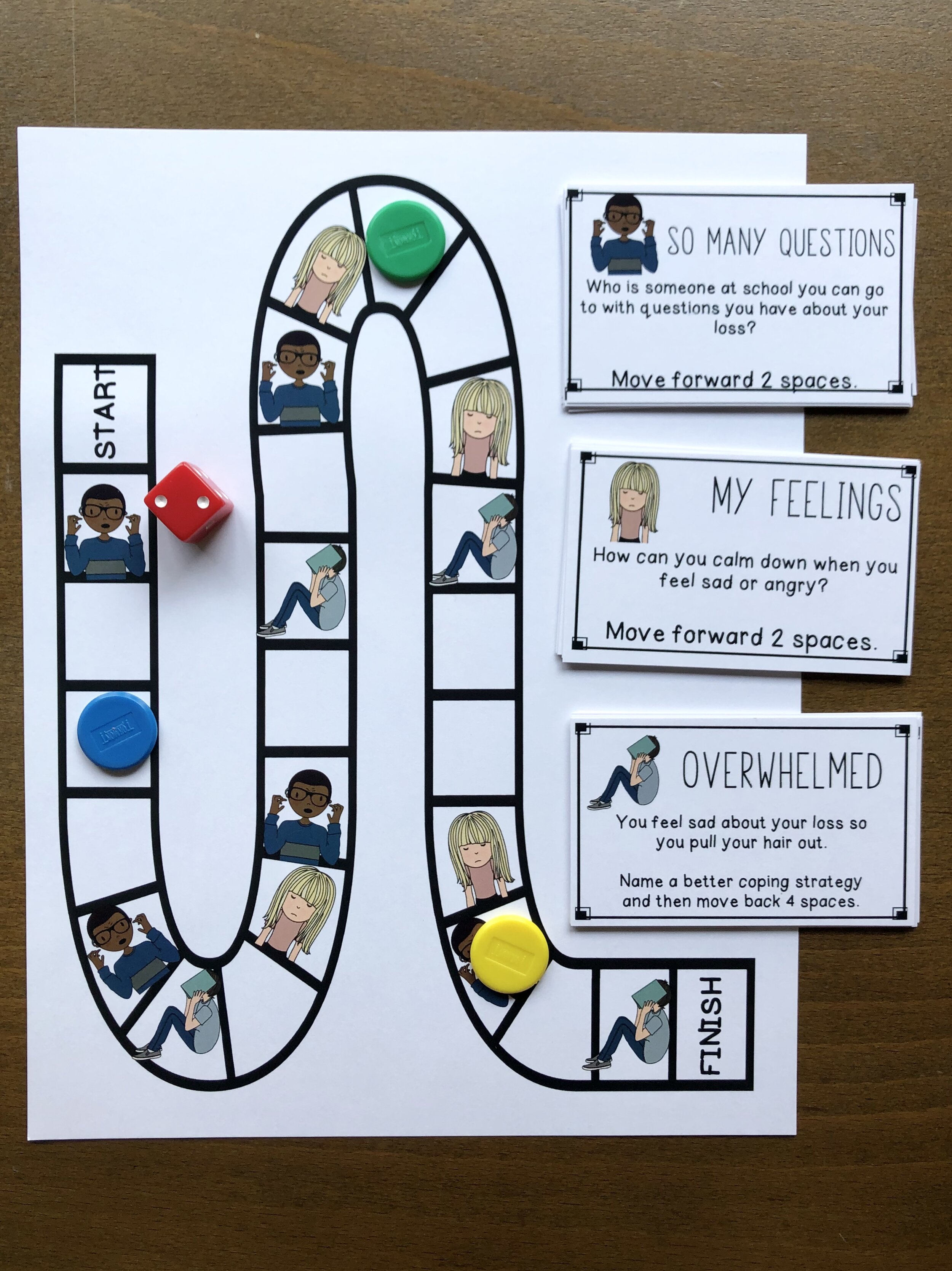 school counseling coping with grief board game