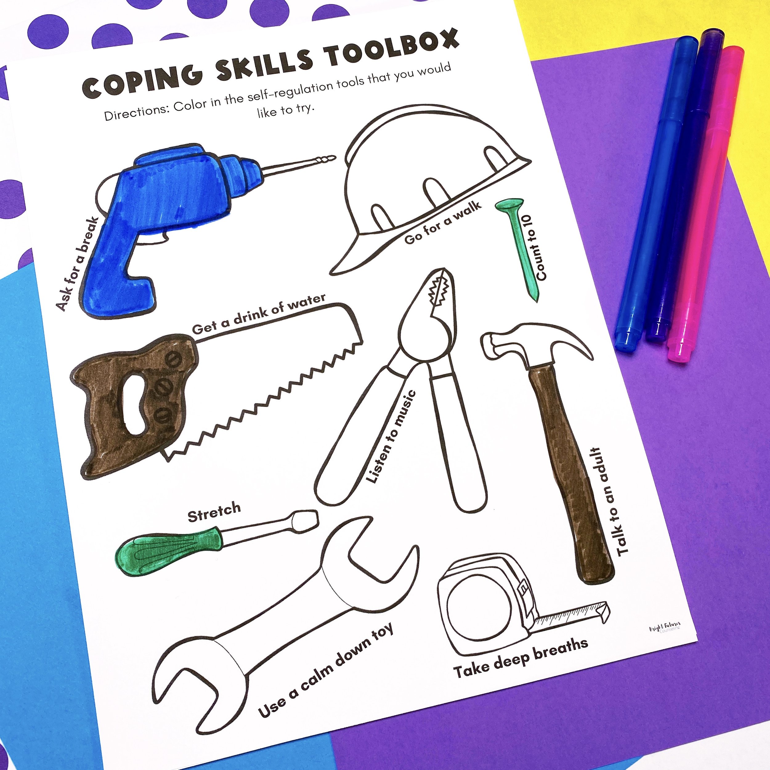coping skills toolbox activity