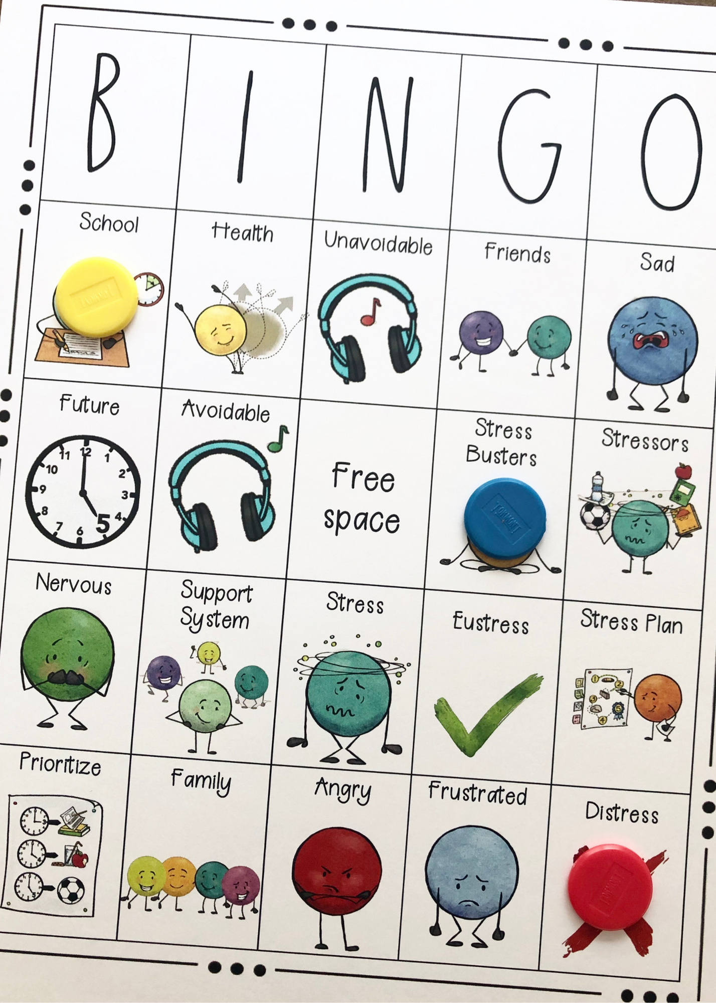 stress buster bingo game