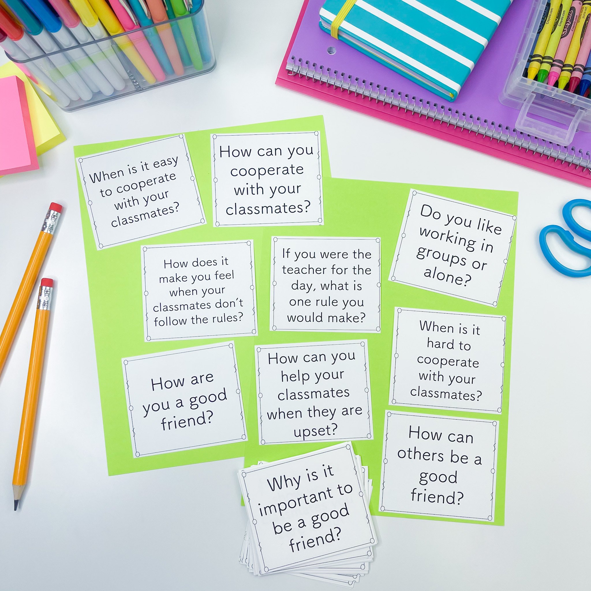 morning meeting discussion cards