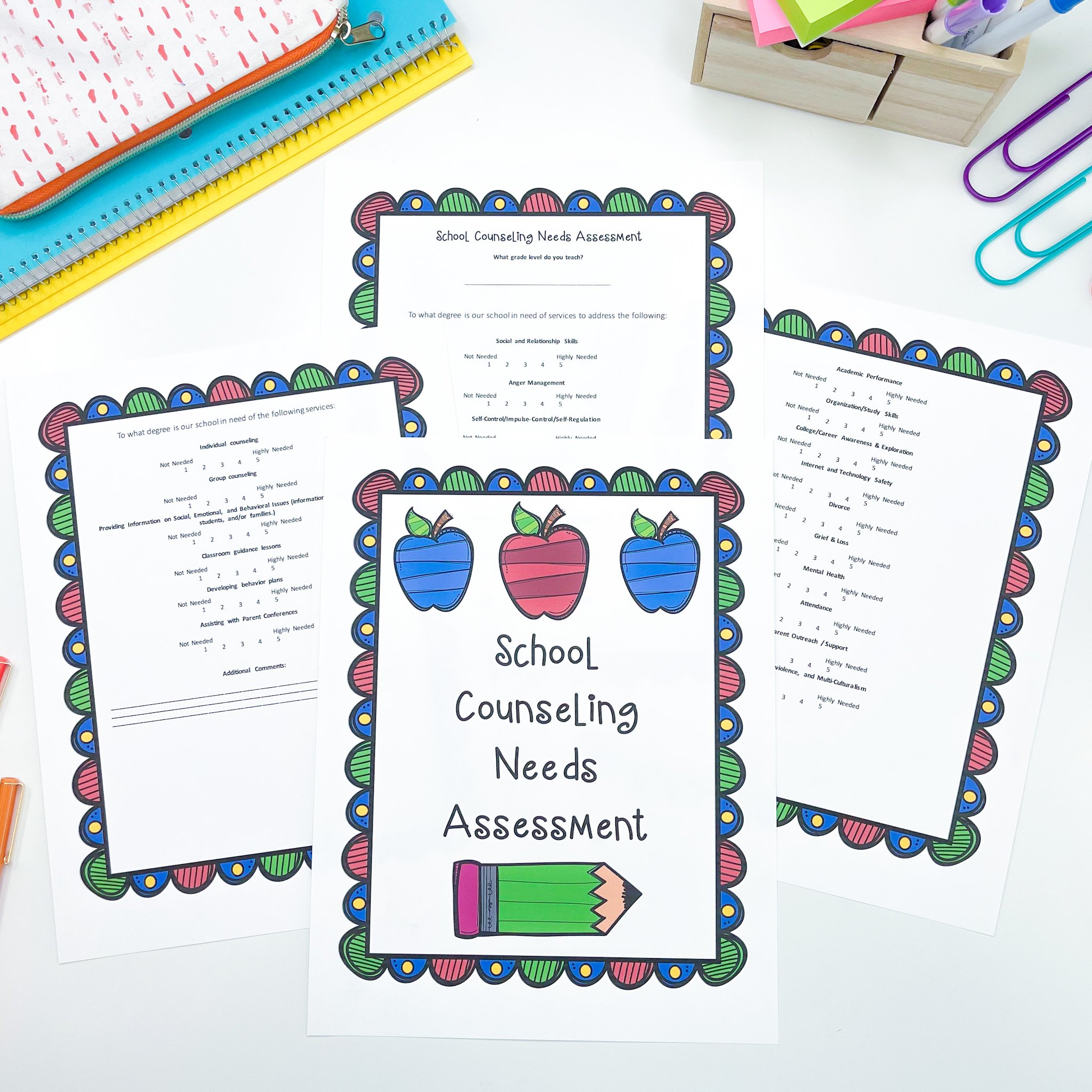 printed school counseling needs assessment