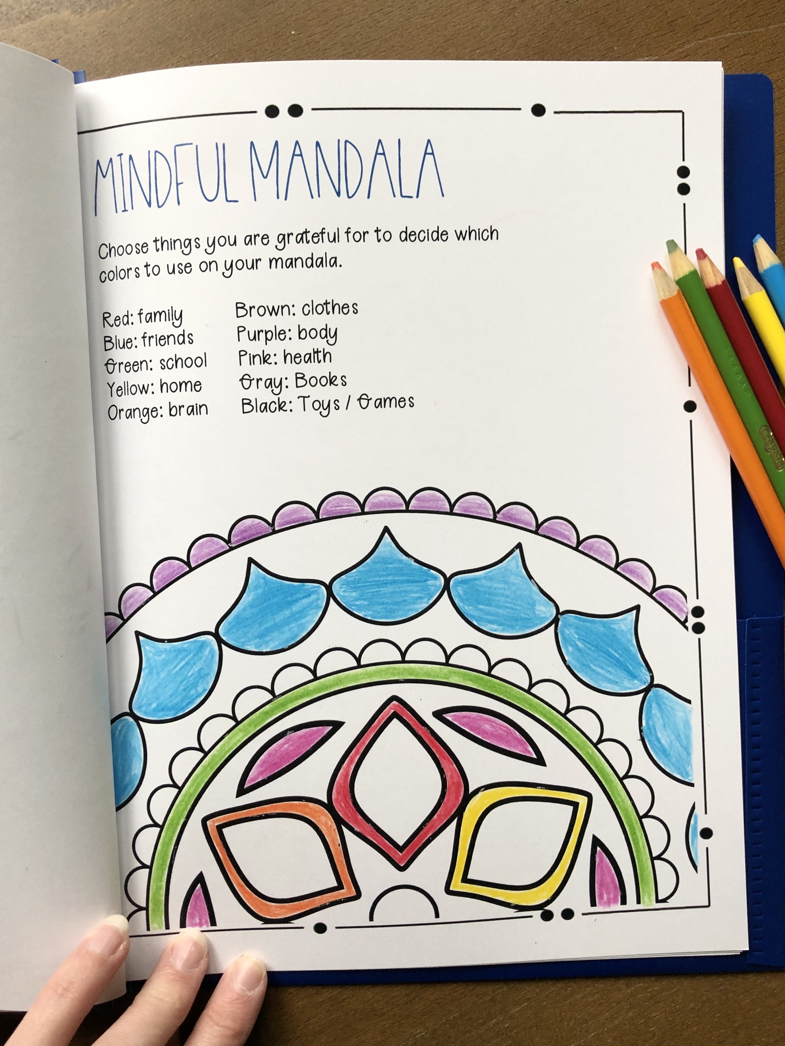 mindful mandala gratitude journal activity