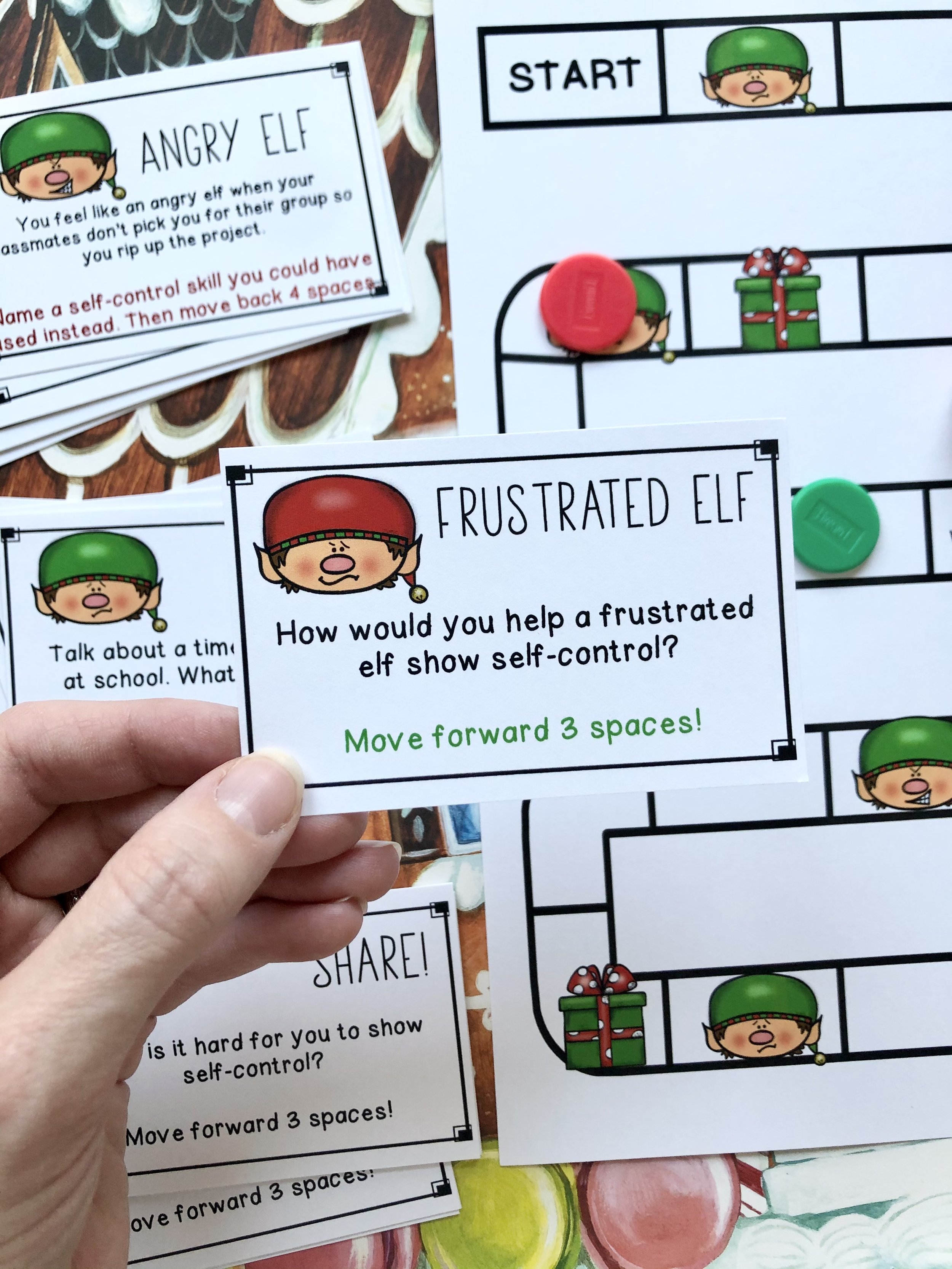 school counseling elf card game