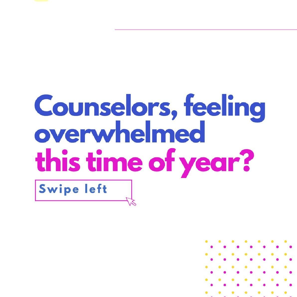 Hey counselors, this time of year can be tough. 

The Spring Break - Summer stretch is busy and you&rsquo;ve likely got referrals coming out of your ears! 👂🏼📝

I&rsquo;ve been there and it is definitely the most overwhelming feeling.. 😩

That&rsq