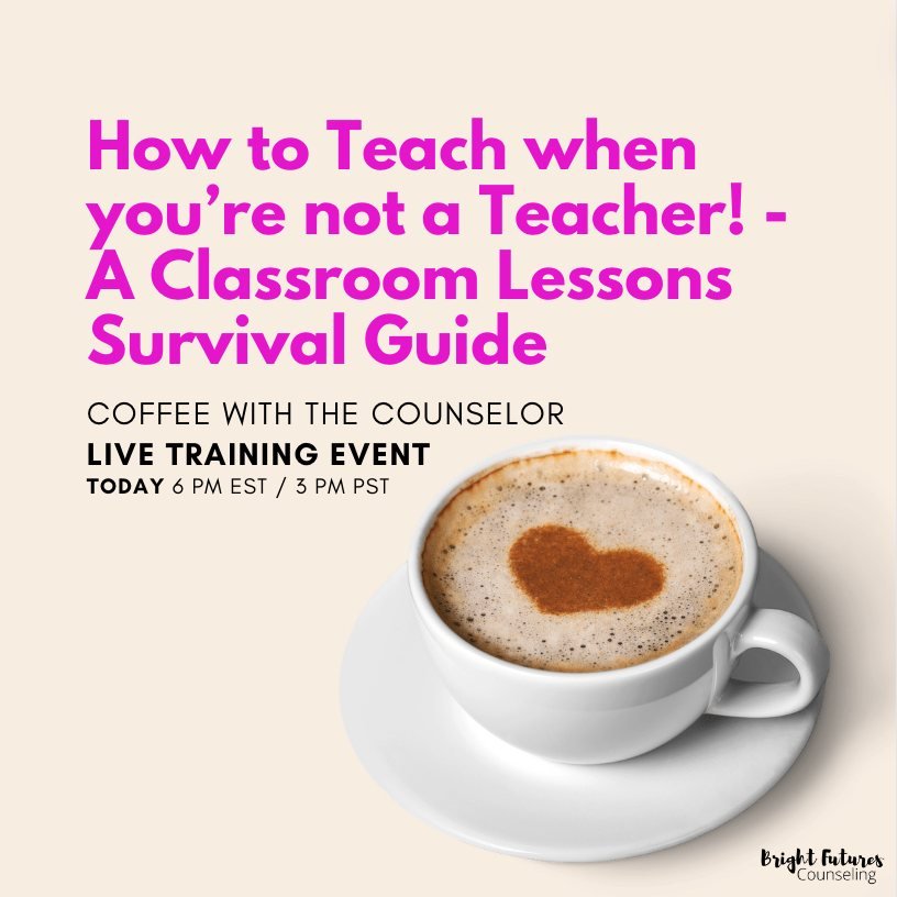 There's still time to join the fun! ☕

Don'r miss this month's Coffee with the Counselor- How to Teach when you&rsquo;re not a Teacher! - A Classroom Lessons Survival Guide

🚨 Sign up now! 🚨

Linked in my stories! 😉