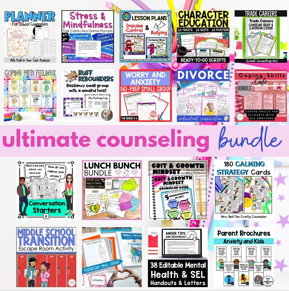 🚨 Last Chance Alert! 🚨

Counselors, don&rsquo;t miss out on this bundle! 

✅ Ready-to implement lesson plans for career exploration, impulse control, and more

✅ Engaging activities to empower your students

✅ Confidence to relax knowing you have e