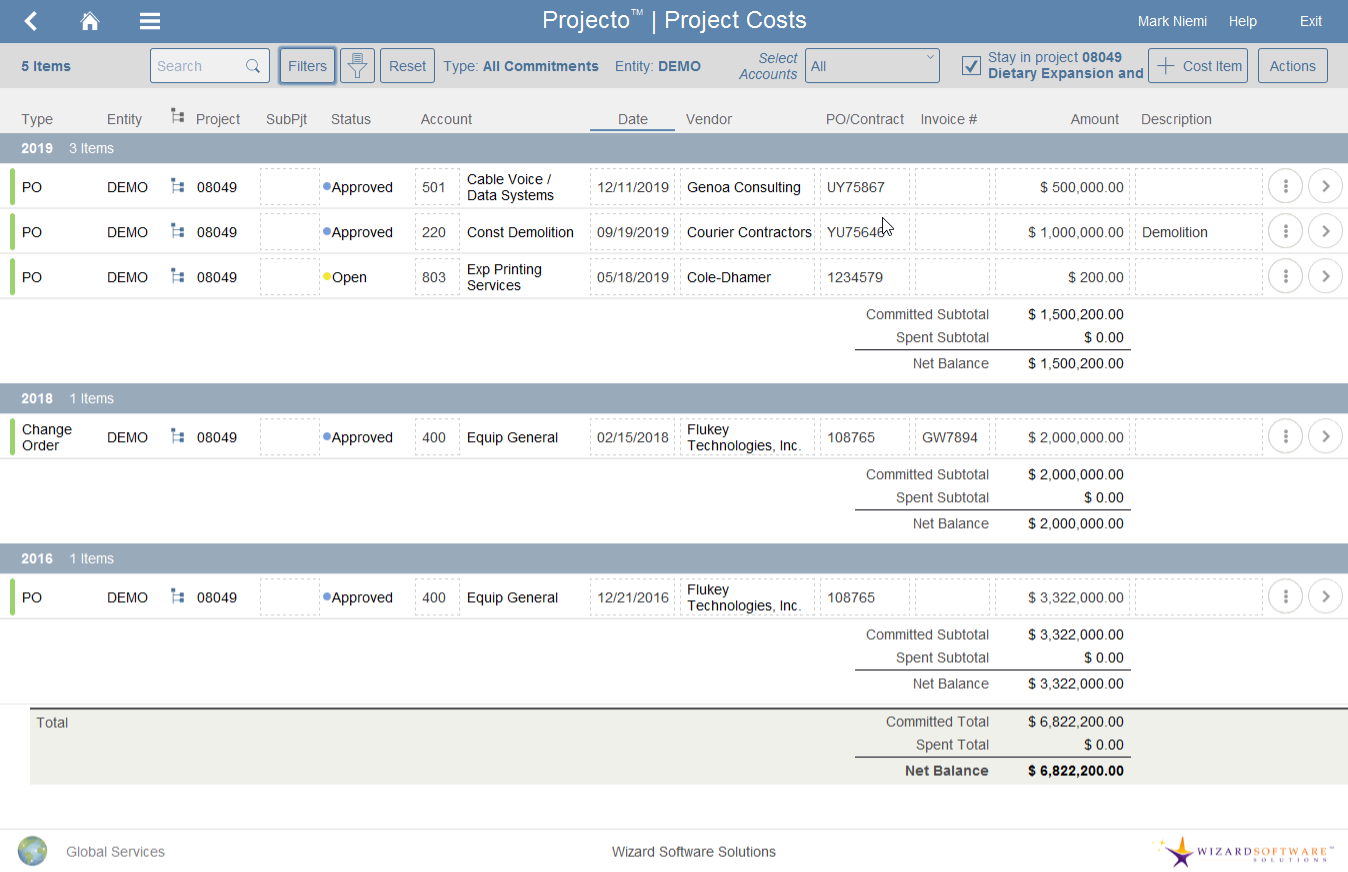 Projecto™ Features — Wizard Software Solutions