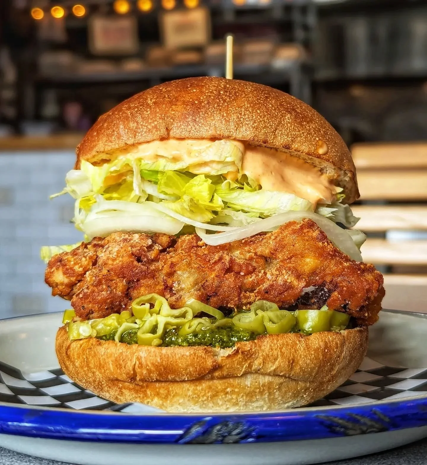 THE CHIMICHURRI 

FRIED CHKN 🐔
HERB CHIMICHURRI 🌿
PEPPERONCINI PEPPERS 🌶️
LETTUCE, ONIONS 🥬🧅 
HARISSA MAYO 🌶️

Available July 8 - 12