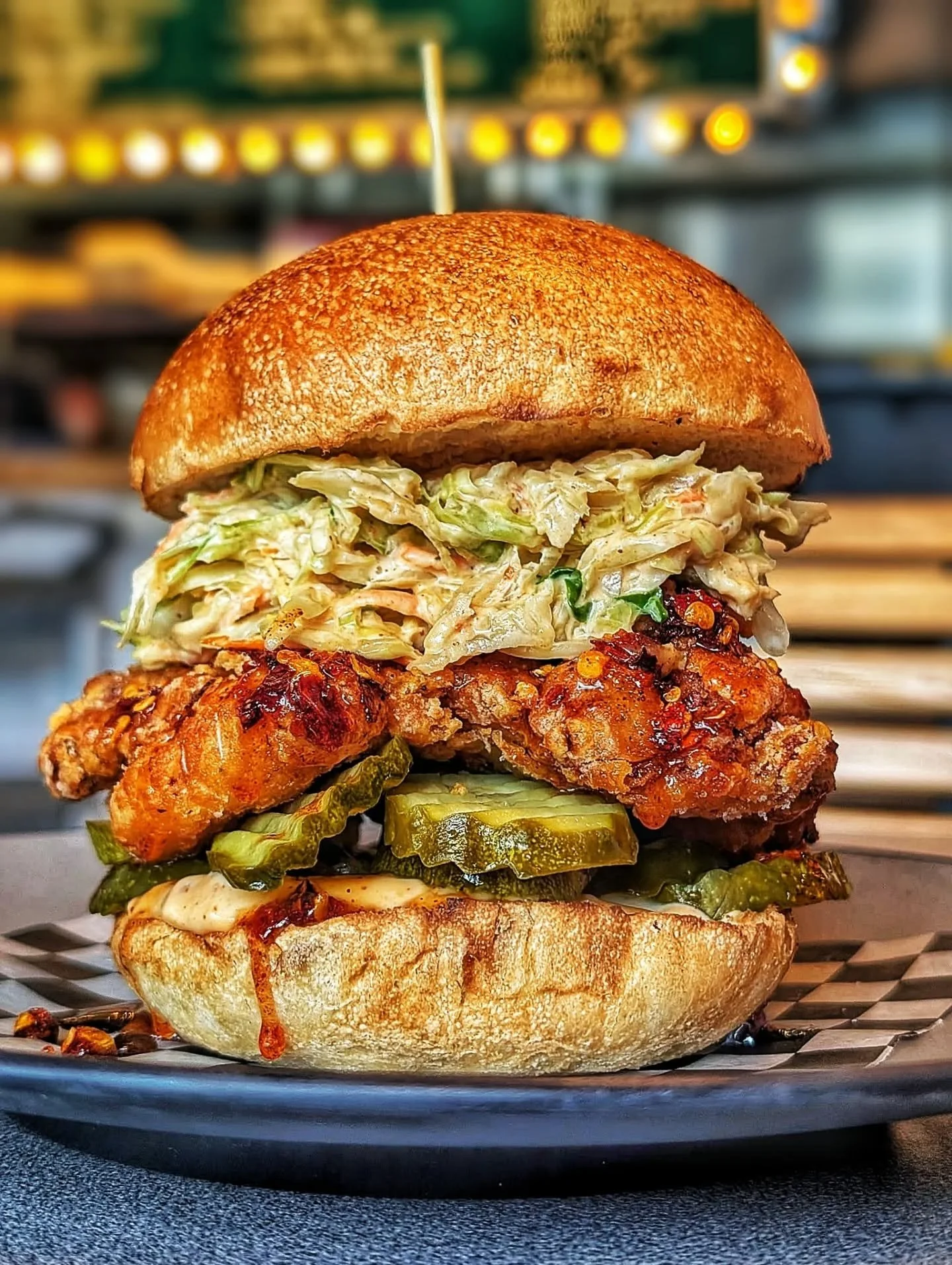 .
🍯🌶️🍯🌶️🍯🌶️🍯🌶️🍯
🌶️THE SPICY HONEY 🌶️
🍯🌶️🍯🌶️🍯🌶️🍯🌶️🍯

FRIED CHKN 🐔 
CREAMY SLAW 
SPICY HONEY 🍯 
CHIPOTLE MAYO 🌶️
PICKLES 🥒 

AVAILABLE Sept 9th - 13th