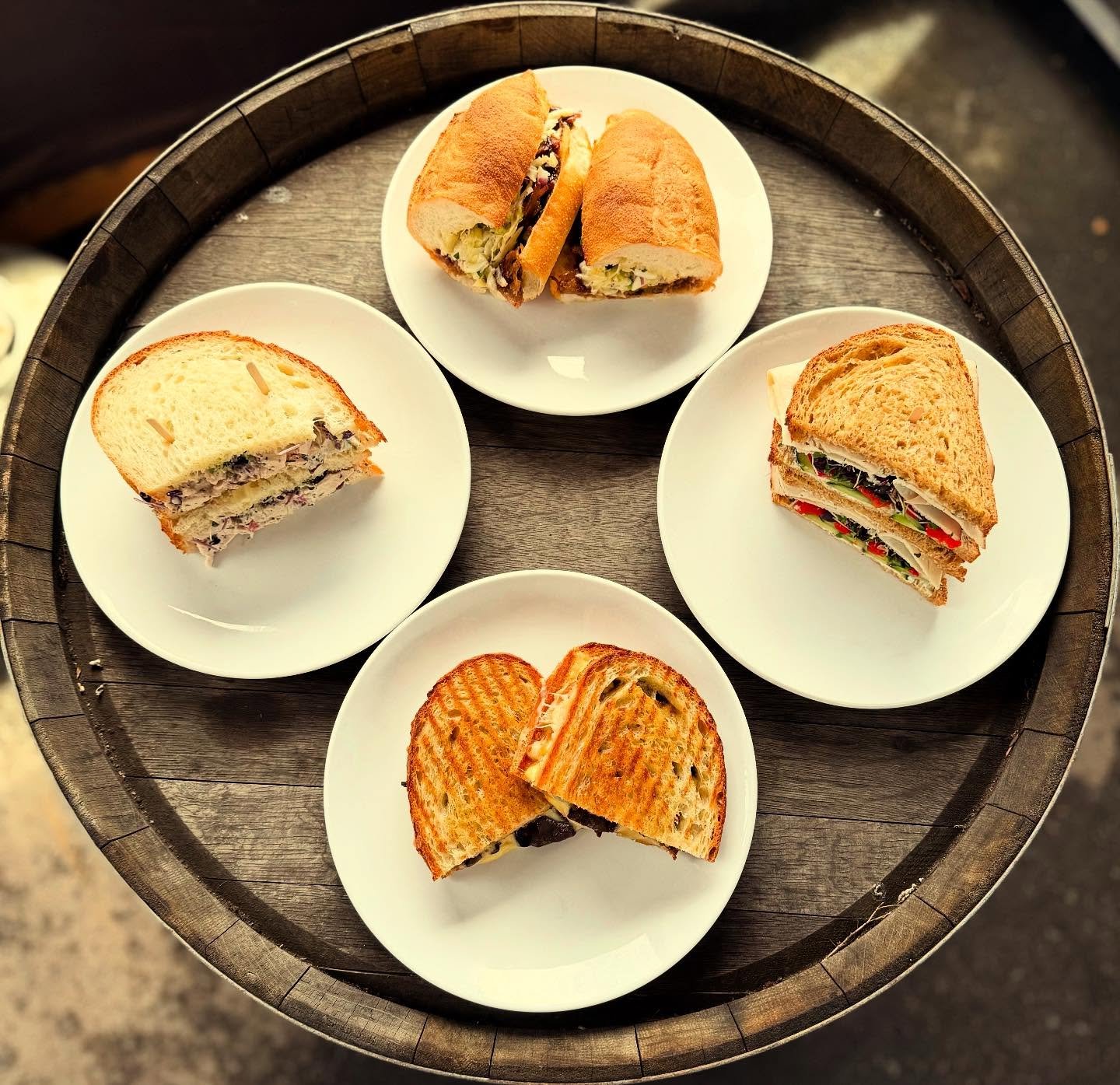 Spring is here and so is our new Spring lunch menu. 

~Pulled Pork Sandwich~
Slow roasted pork shoulder with our house made slightly spicy barbecue sauce toasted on our french roll and topped with a pineapple jalape&ntilde;o coleslaw.

~Spring Turkey