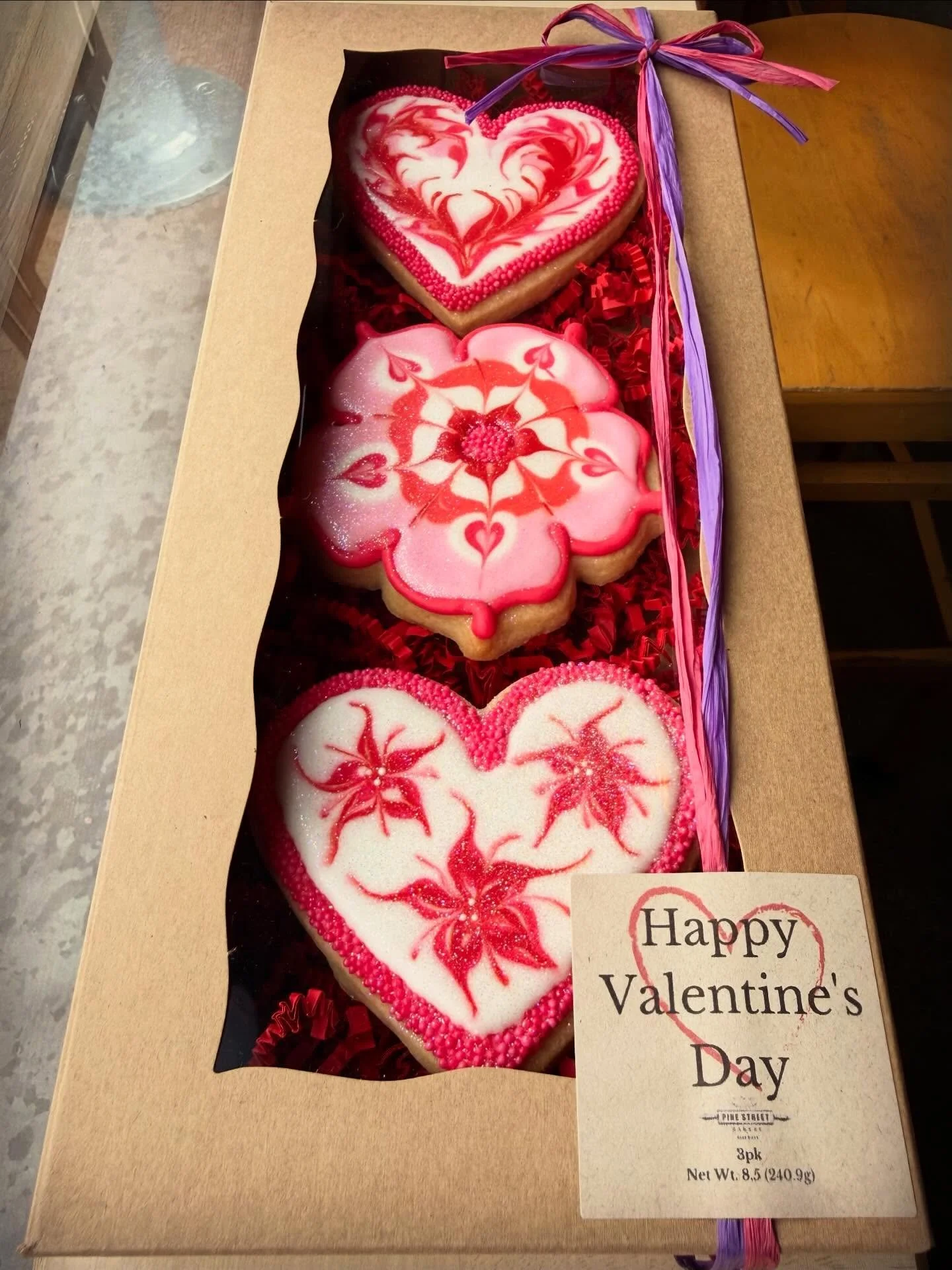 Our Valentine cookies are flying off the shelves. We still have a few boxes, 2 pack cookie bags and large lingerie hearts. We also have some special pastries available each day. Spread love, not hate!!!🫶🏼🫶🏽🫶🏾🫶🏿

#valentinesday #bemyvalentine 