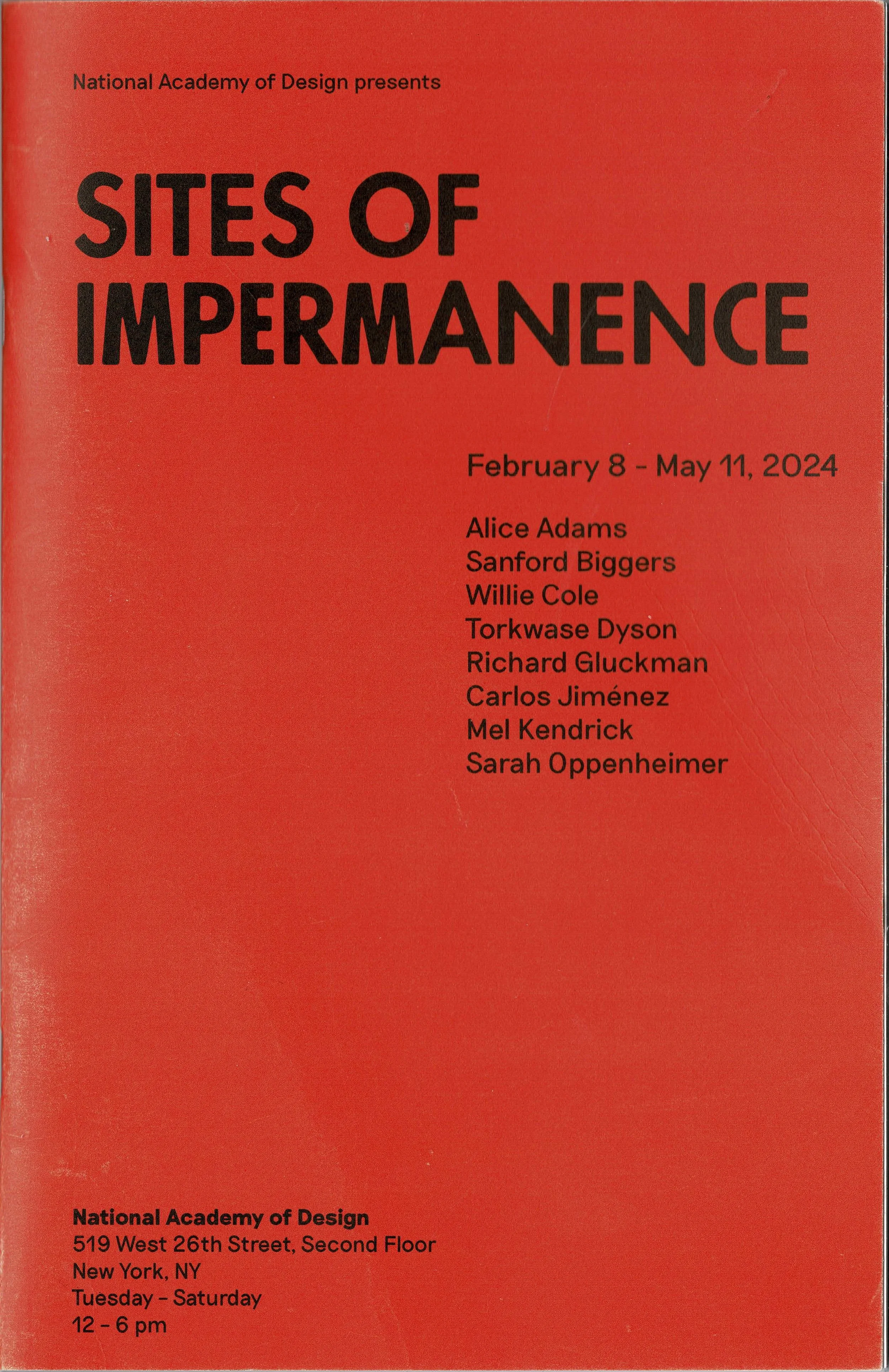 "Sites of Impermanence," National Academy of Design (EXHIBITION CATALOG)