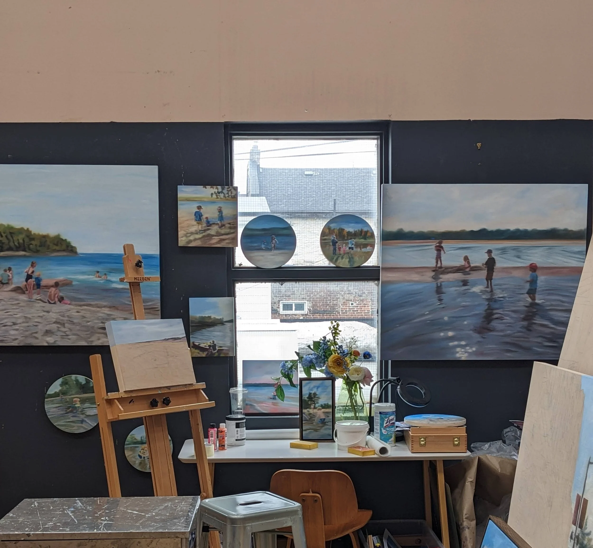 Oil Painting with Clouds and Water