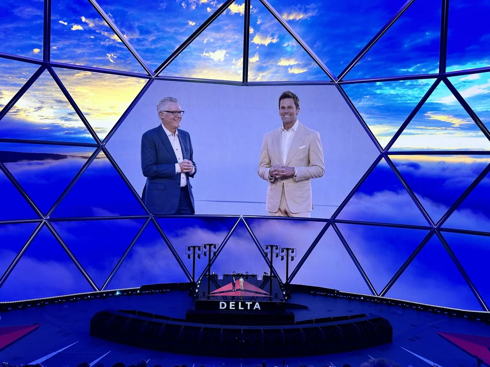 Tom Brady makes an appearance at the Delta keynote