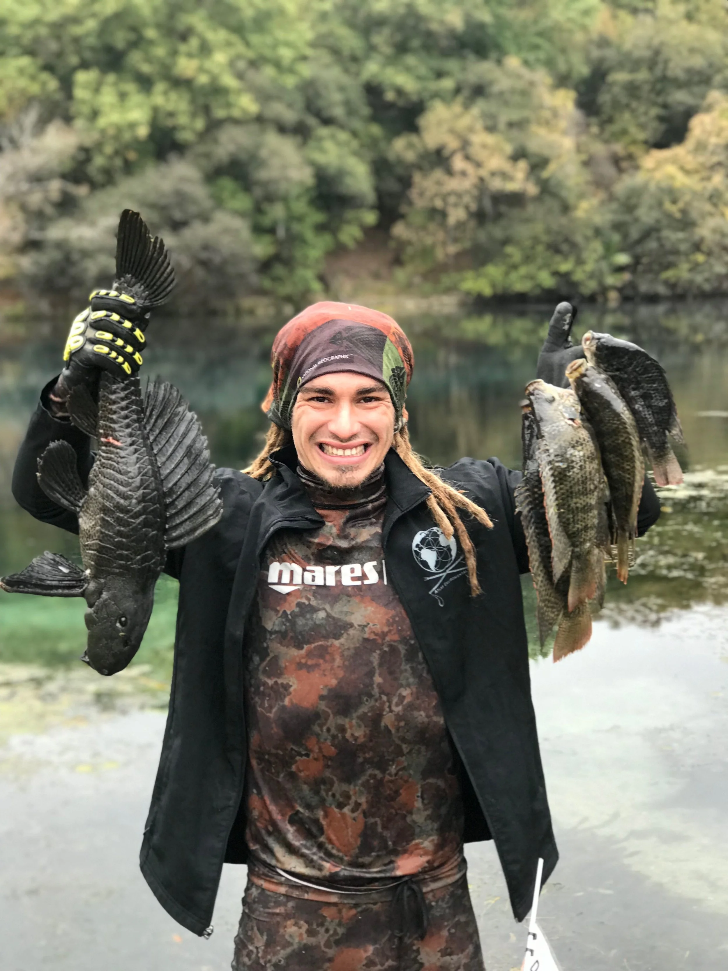Spring Lake 11/21/18, sailfish catfish weighing in at 5.37 lb. Only two sailfish catfish removed from Spring Lake this year.