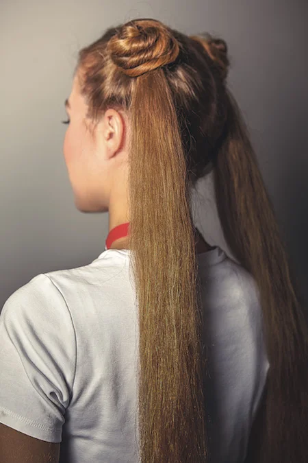 Sailor Moon's Usagi Tsukino hairstyle. Photo credit: Race Point Publishing, an imprint of The Quarto Group