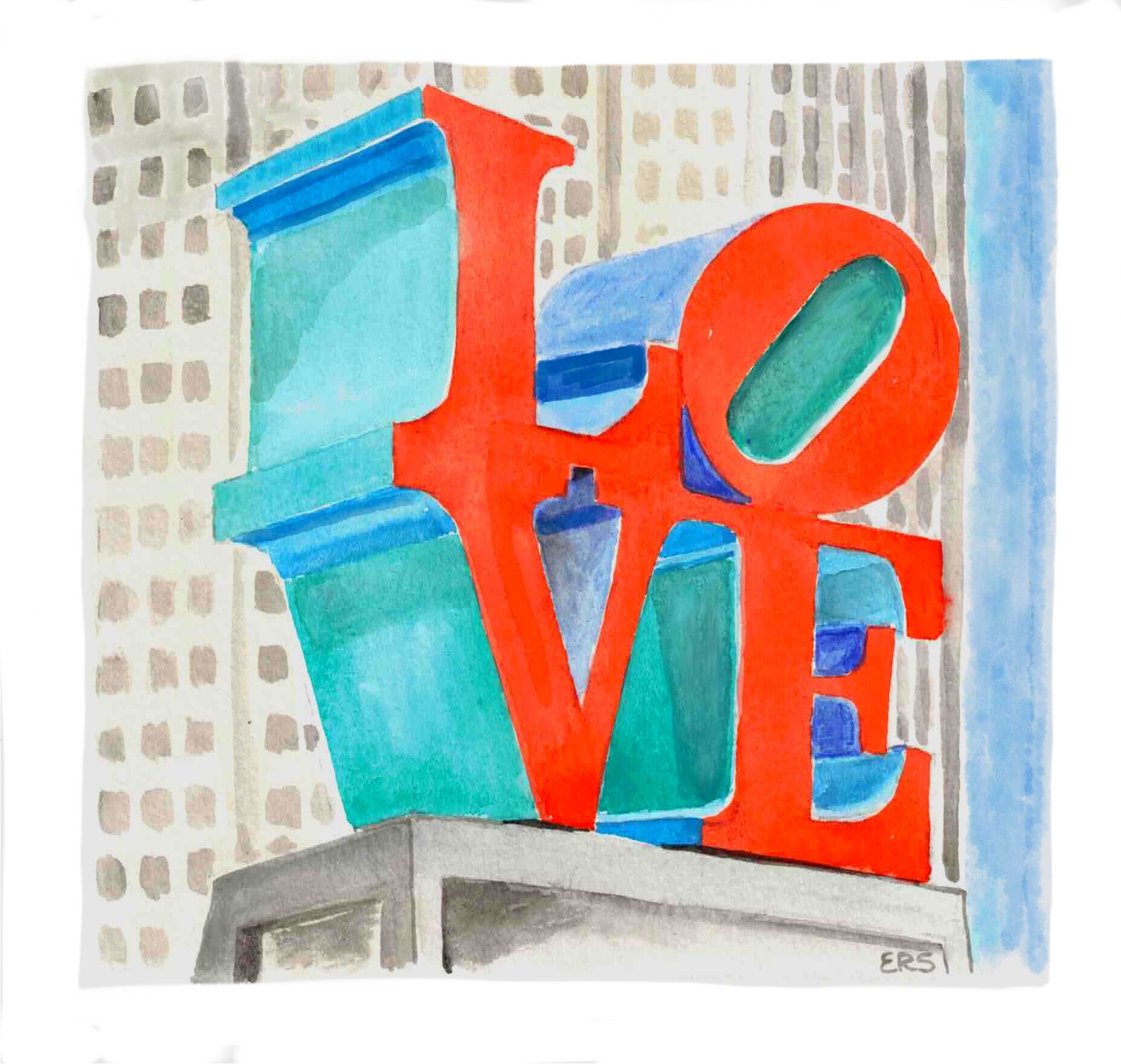 Love Statue Print 10" x 10" 