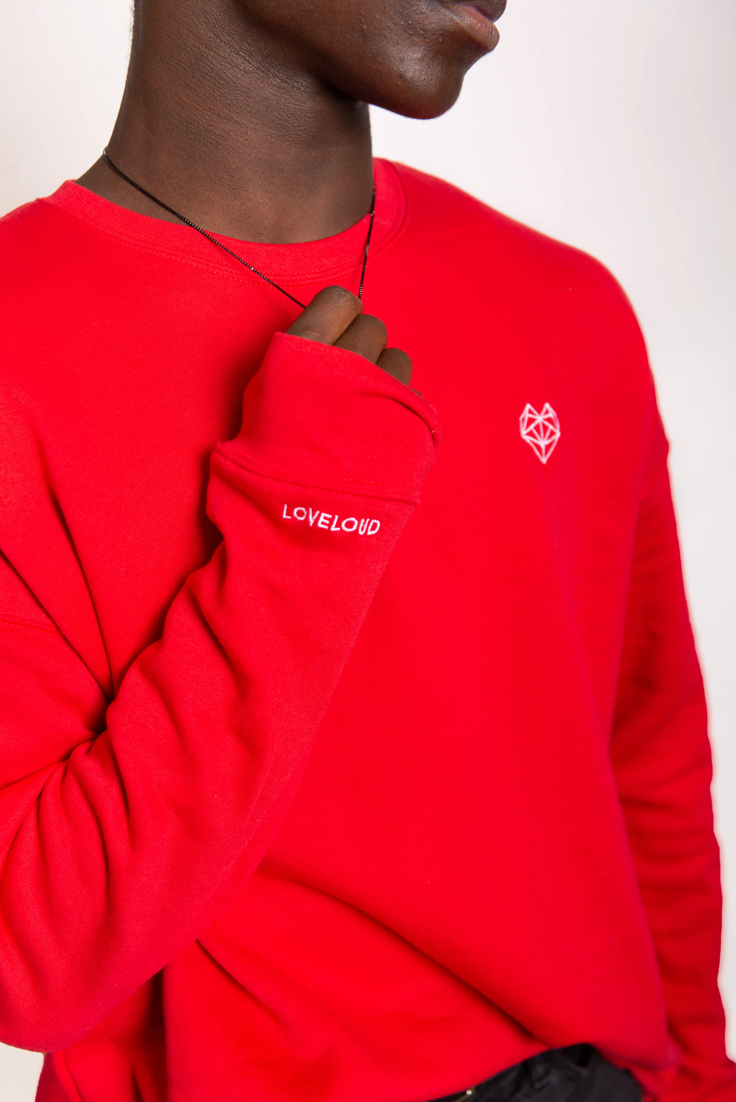 red crew sweatshirt