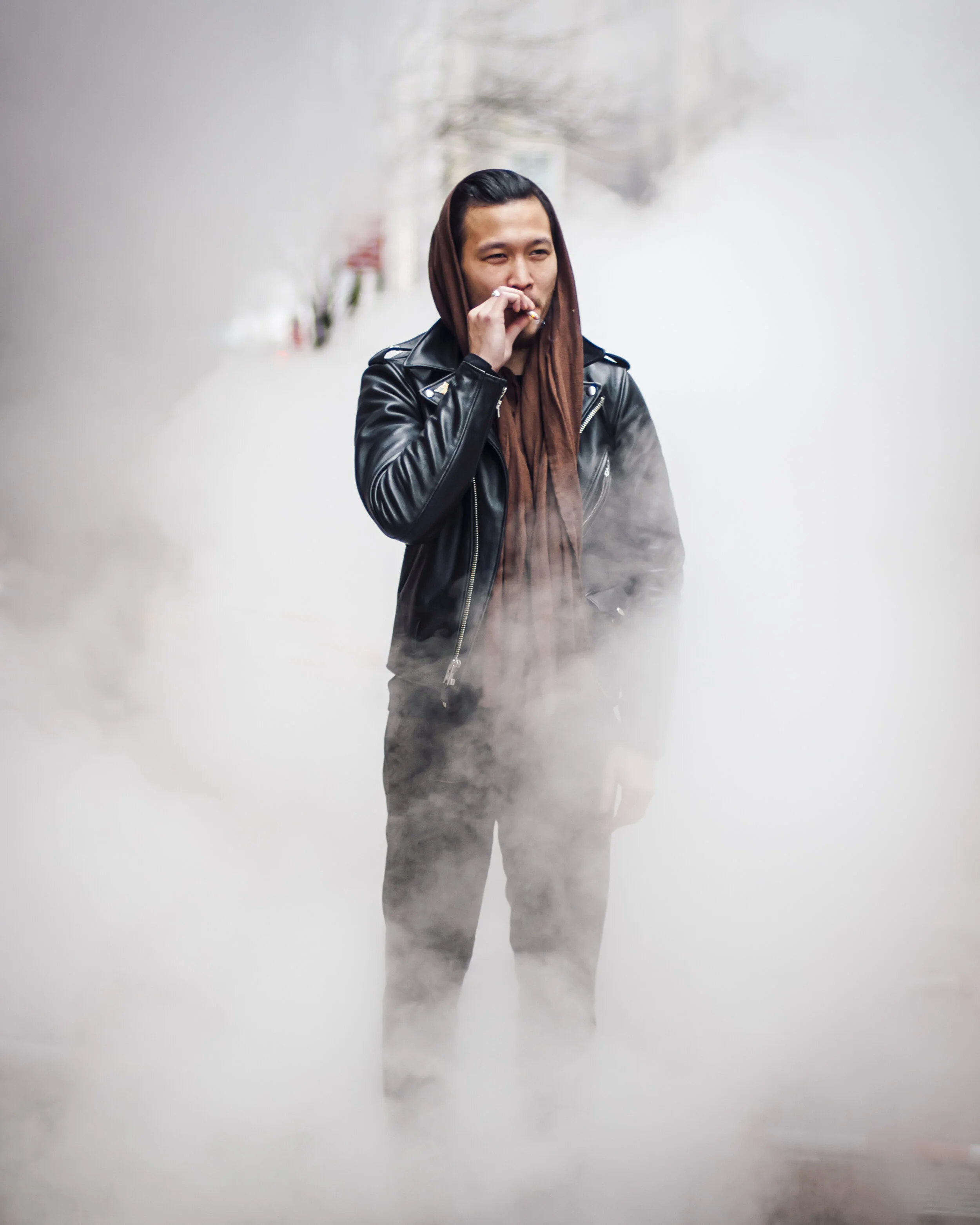 Man smoking, new york fashion week, Nate Bui, streetstyle