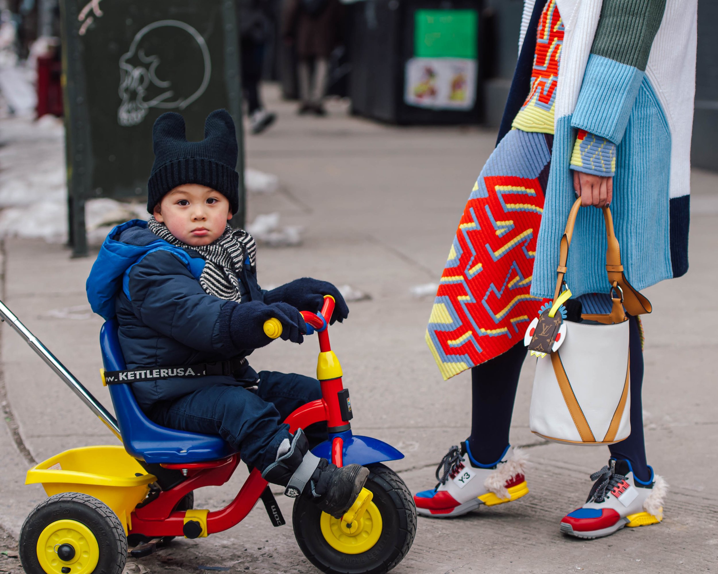 Boy on tricycle