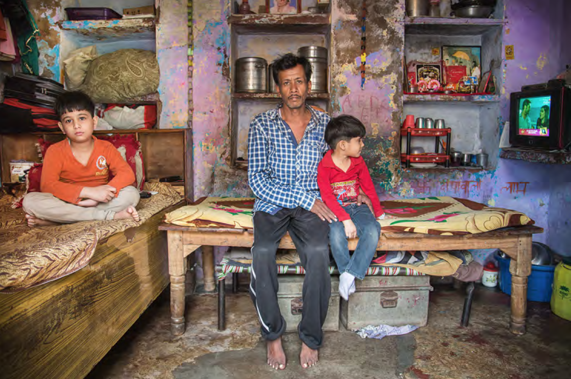 This little family is sharing a room with 4, the father works every day to help his boys being educated as much as possible. You can see letters on the wall written which is special, because not all boys have the chance to go to school. Others need to support the families at a very young age.