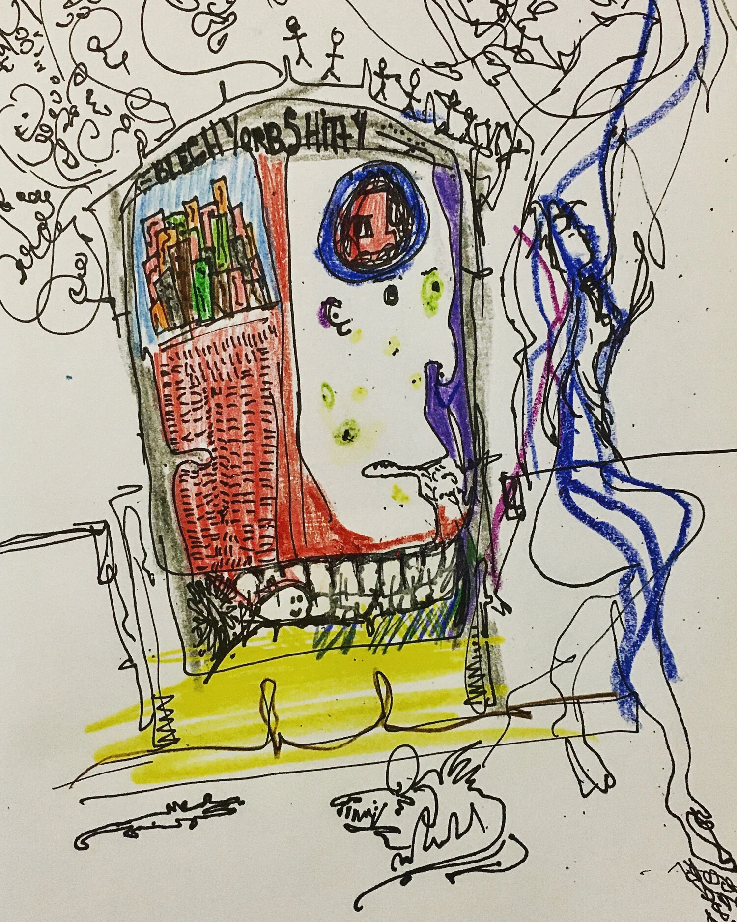 Subway (Ink & Marker on Paper)