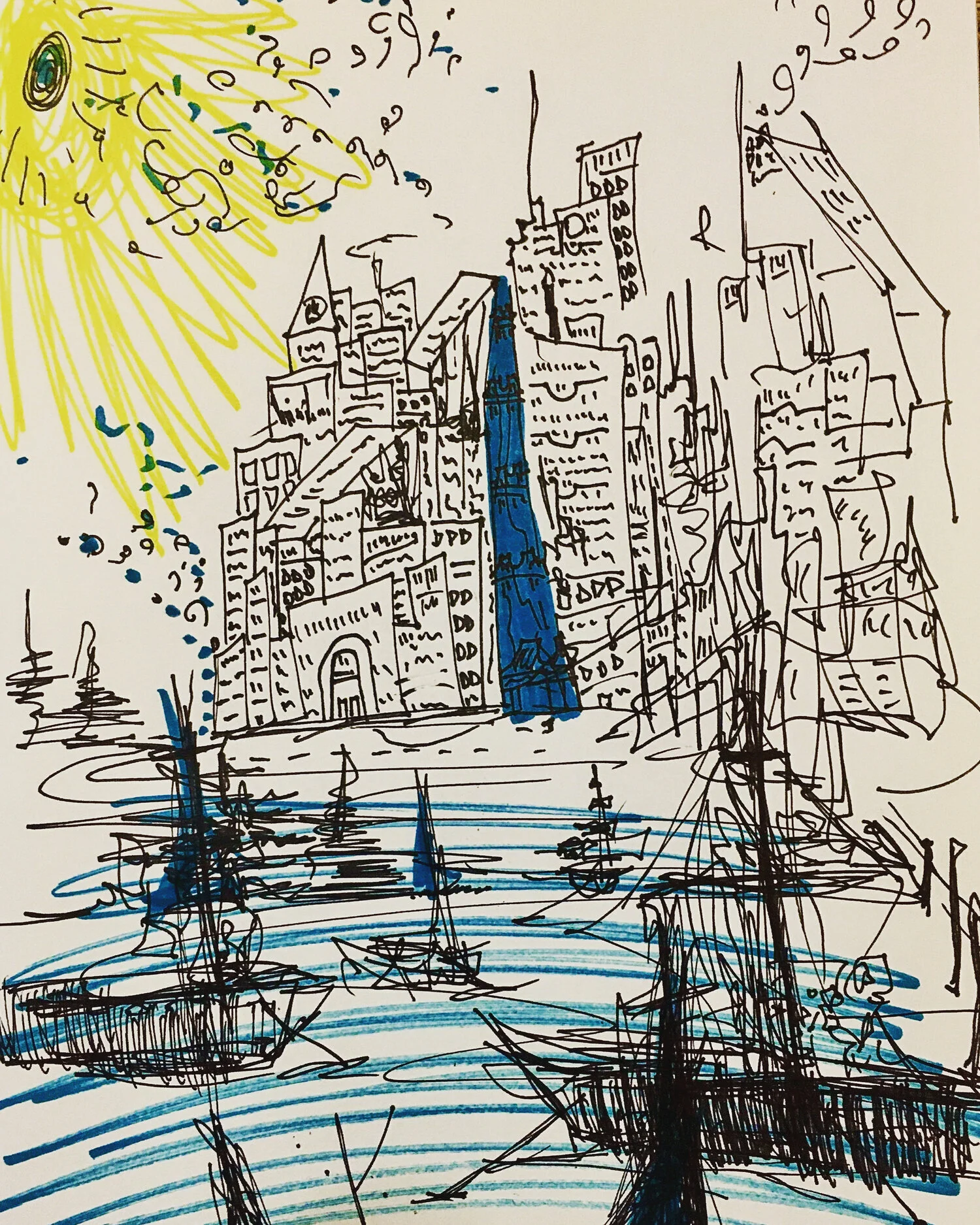 Making Cities (Ink & Marker on Paper)