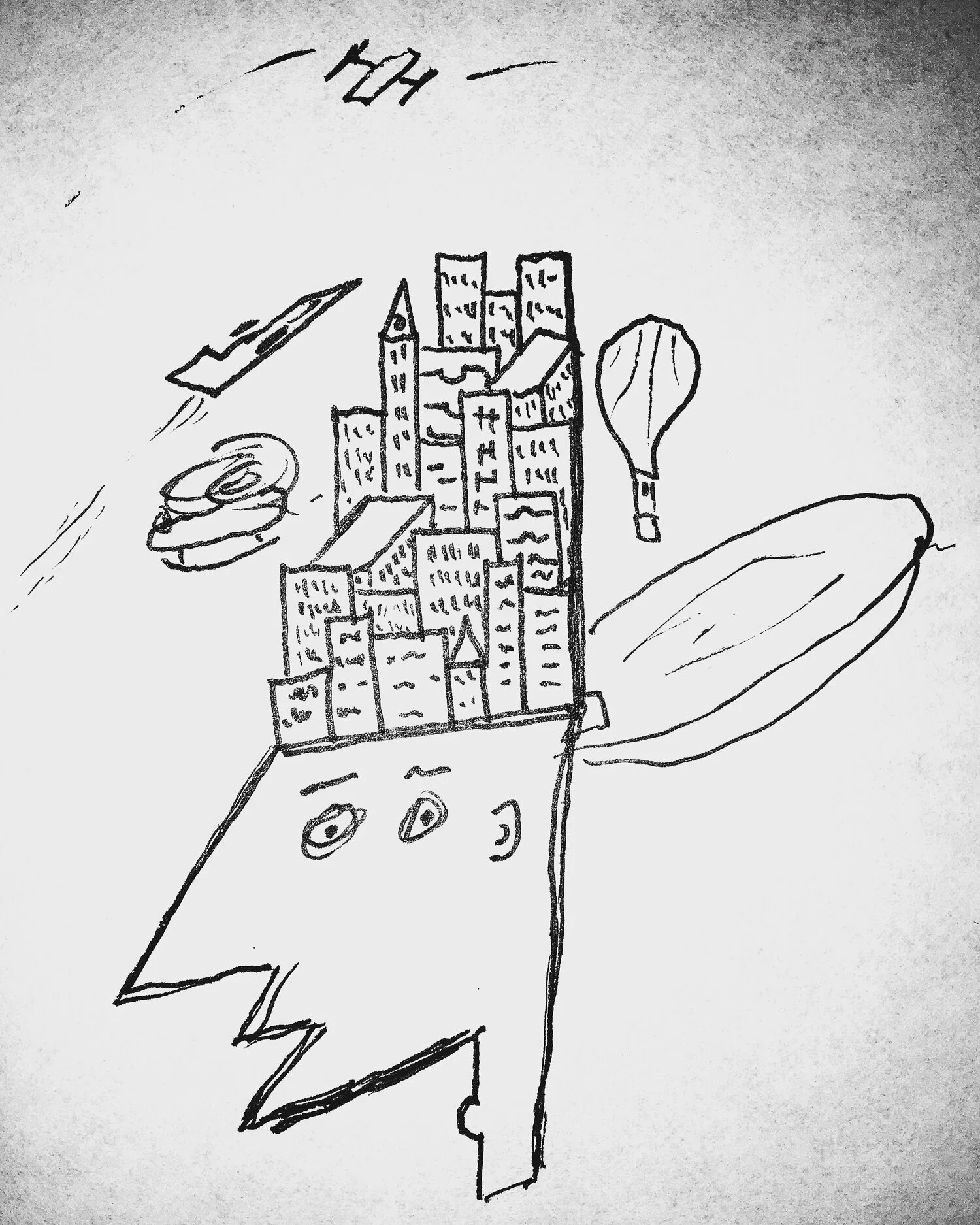 Cityhead (Ink on Paper)