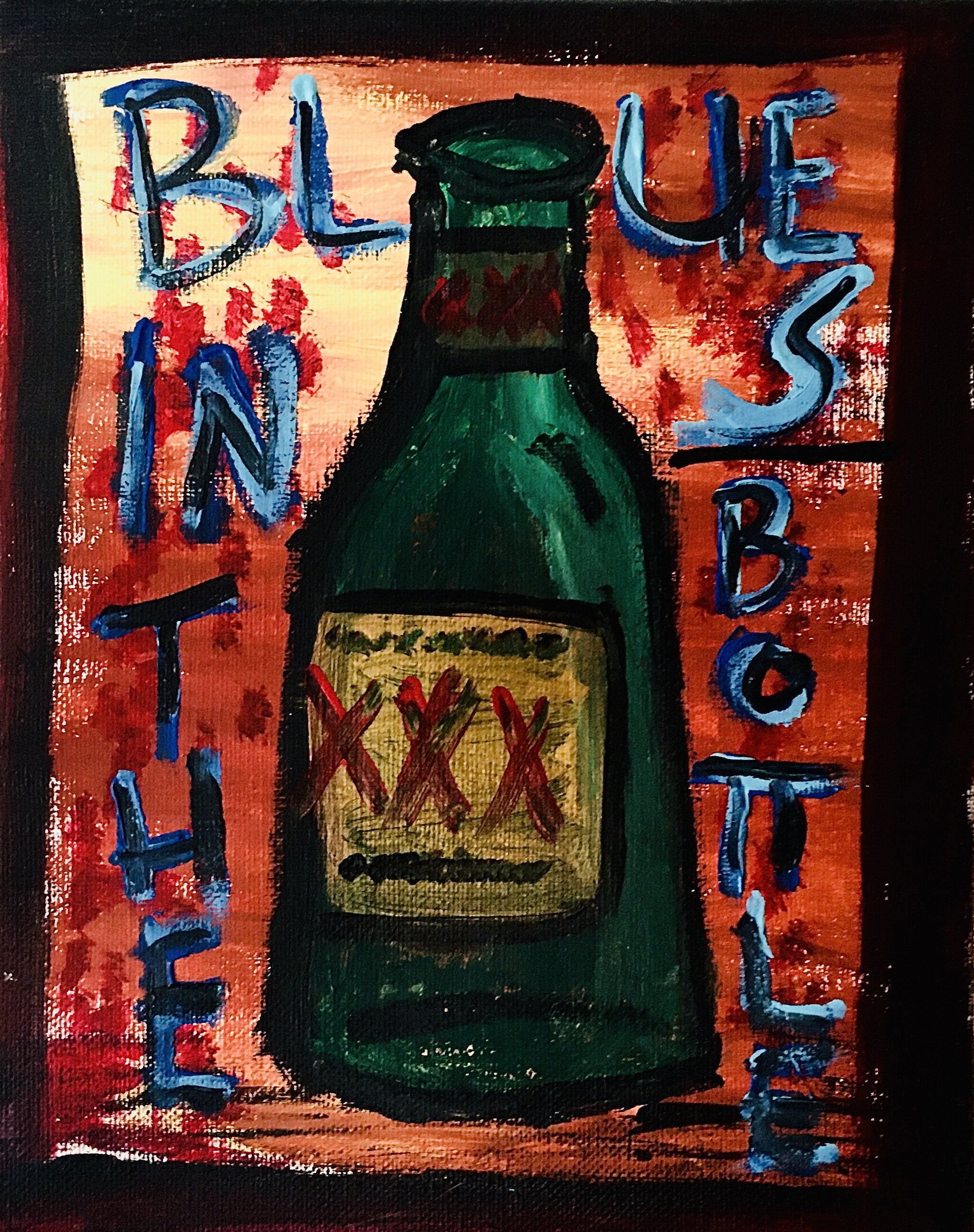 Blues in the Bottle (Acrylic on Canvas)