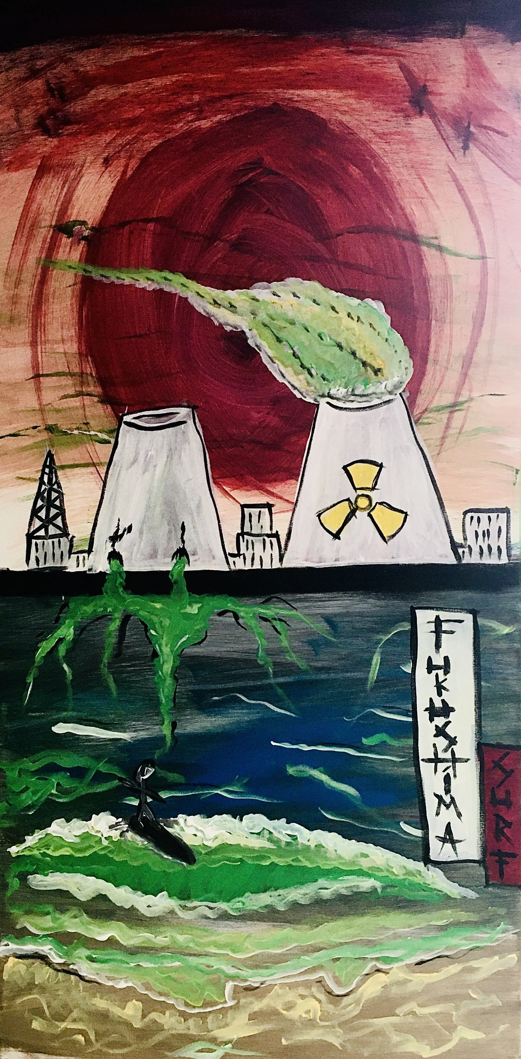 Fukushima Surf (Acrylic on Canvas)