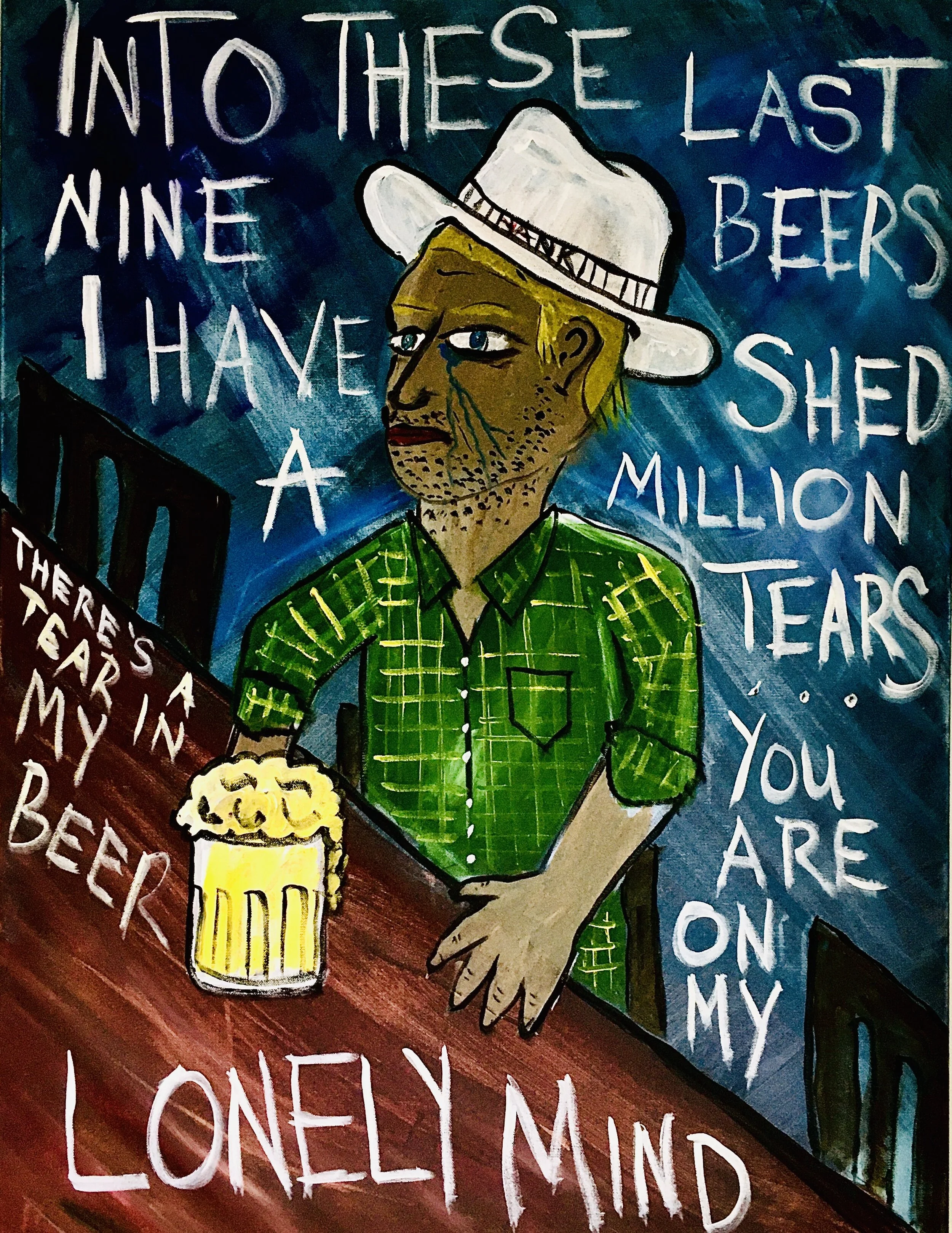 Tear in My Beer (Acrylic on Canvas)