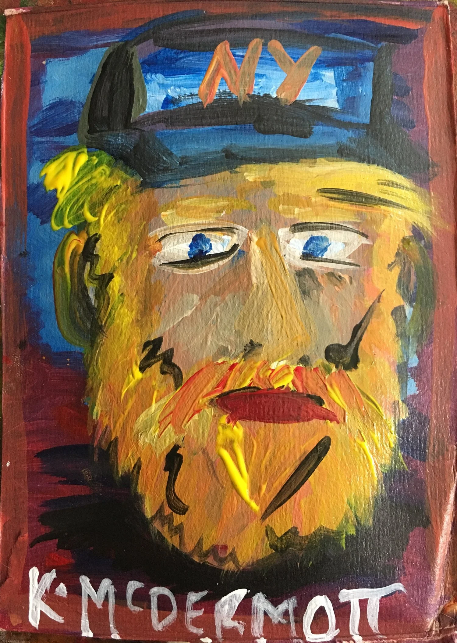Self Portrait (Acrylic on Cardboard)