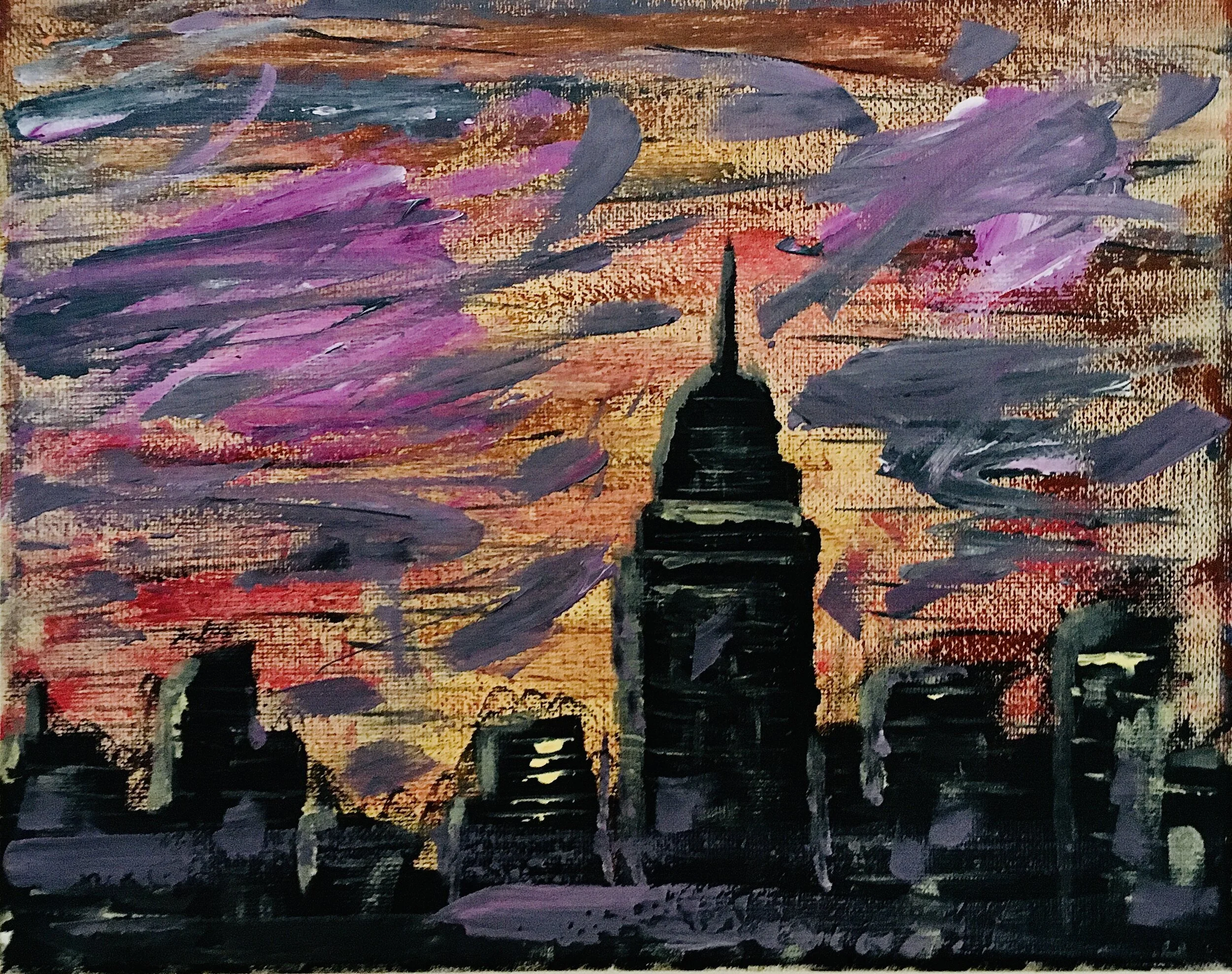 Empire Sunset (Acrylic on Canvas)