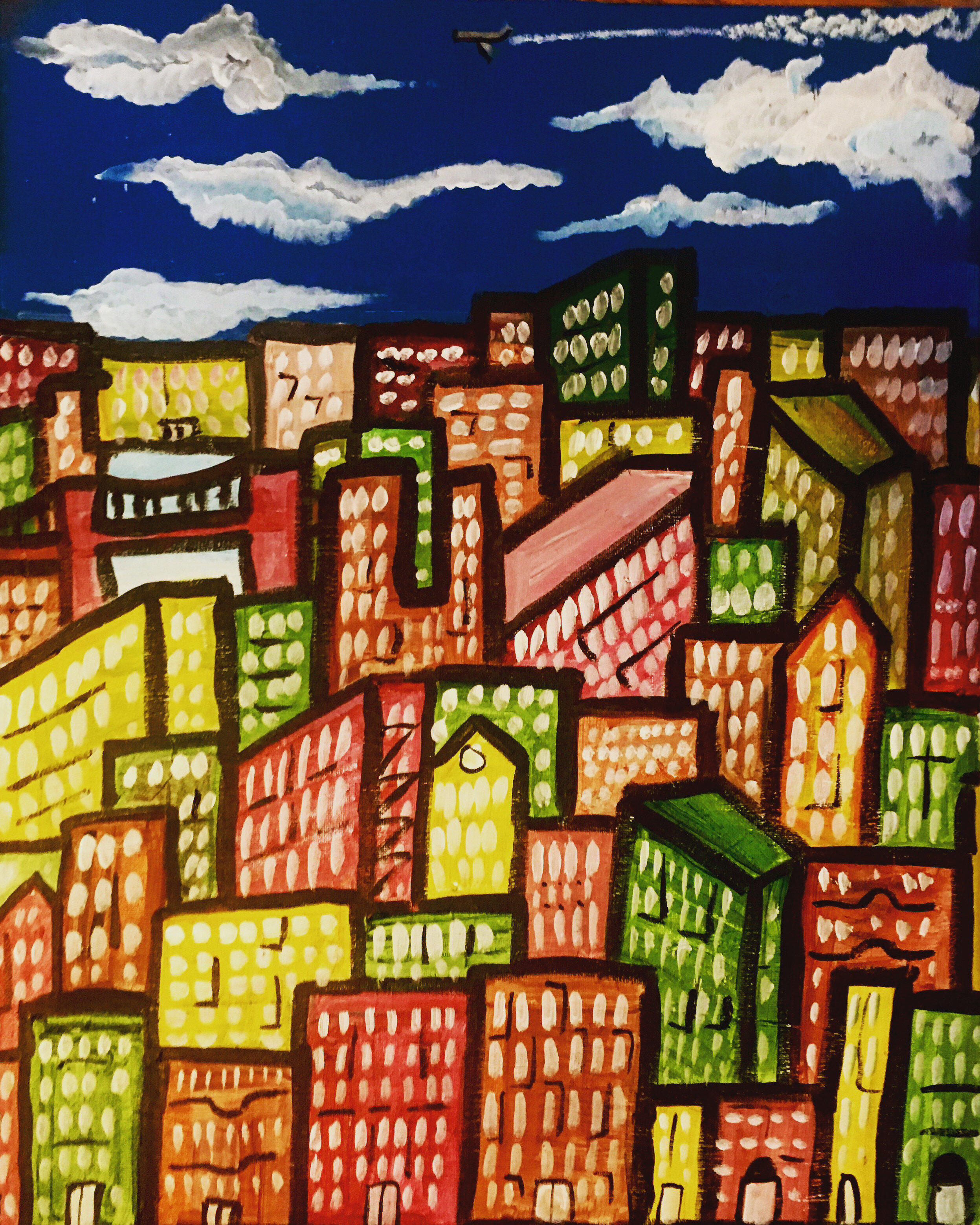 Bright City (Acrylic on Canvas)